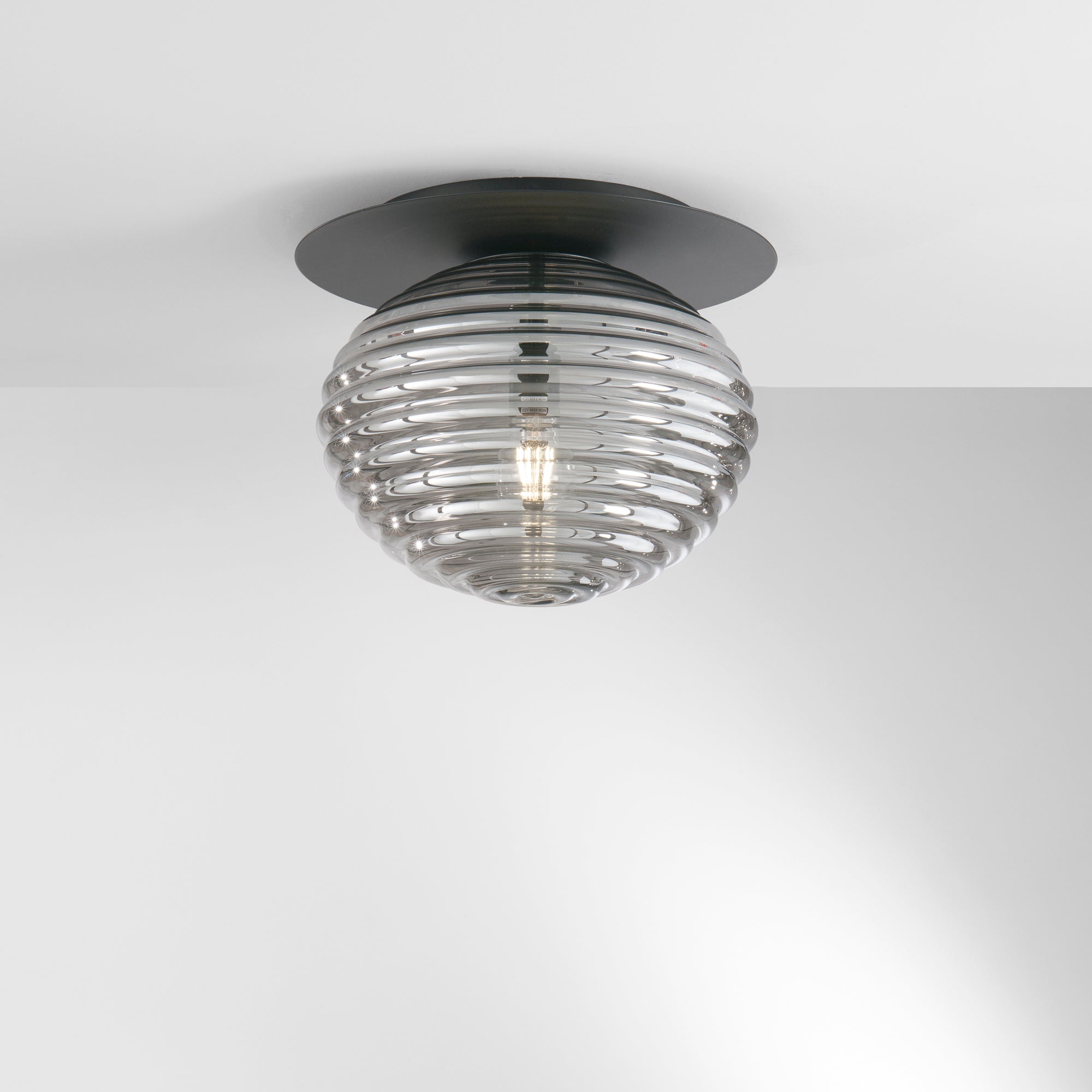 Plafoniera RIPPLE in metallo con diffusore in vetro - FT-FeelThe