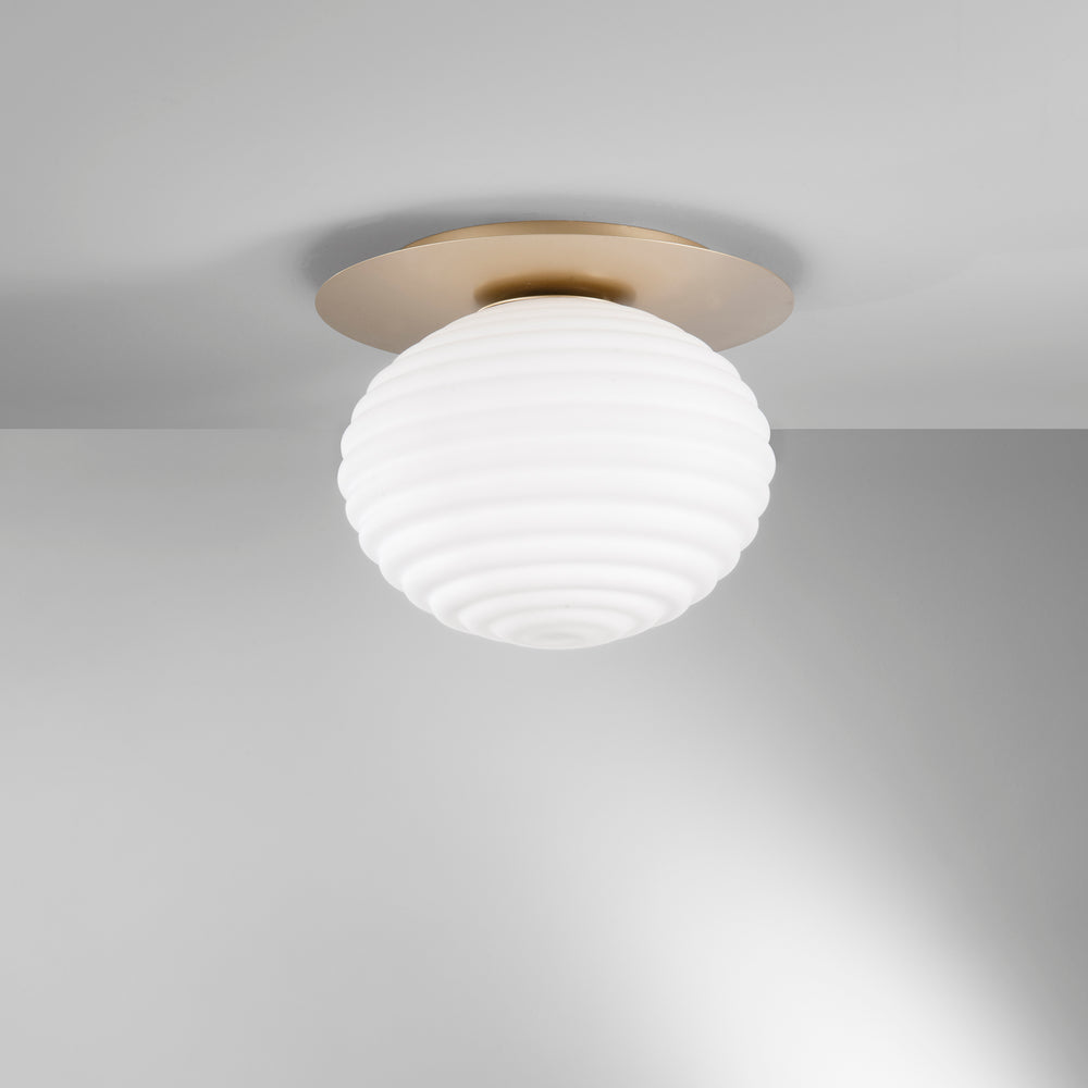 Plafoniera RIPPLE in metallo con diffusore in vetro 35 cm