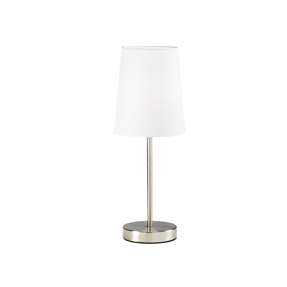 Lampada da tavolo SALLY in metallo con paralume in tessuto