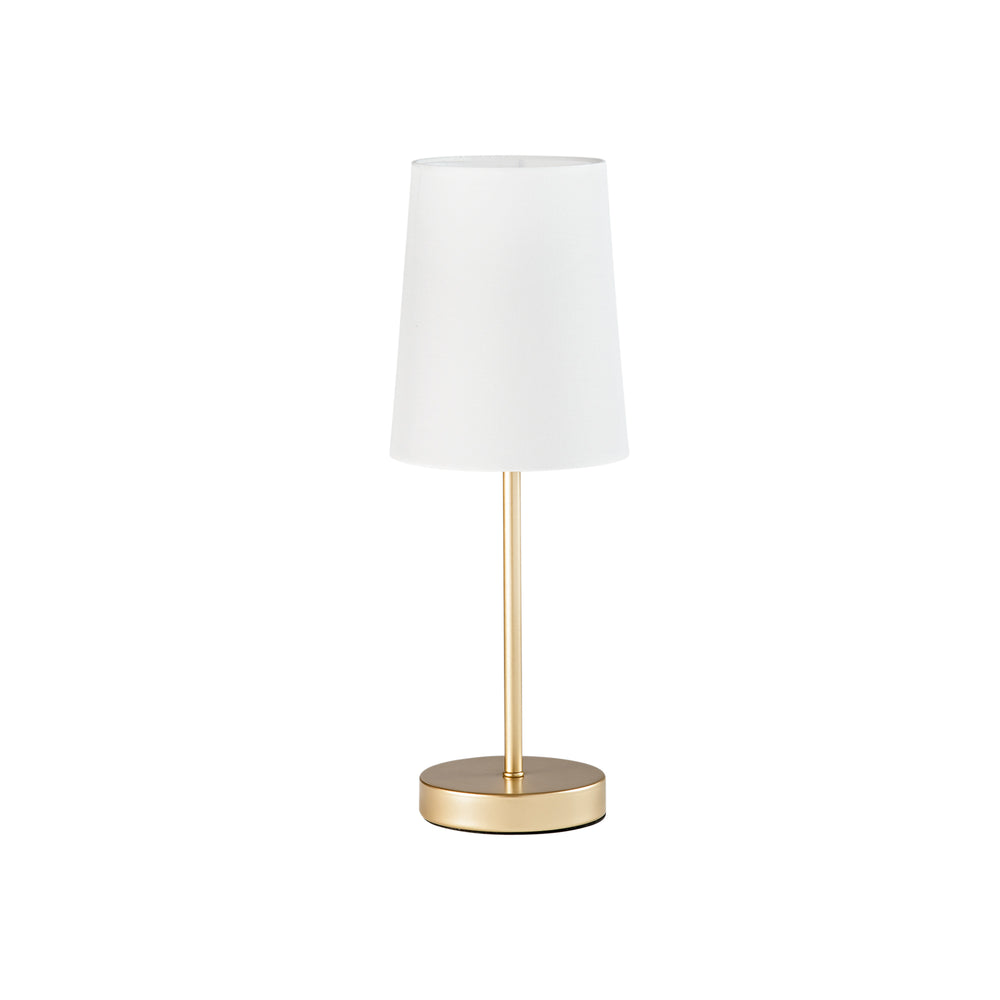 Lampada da tavolo SALLY in metallo con paralume in tessuto