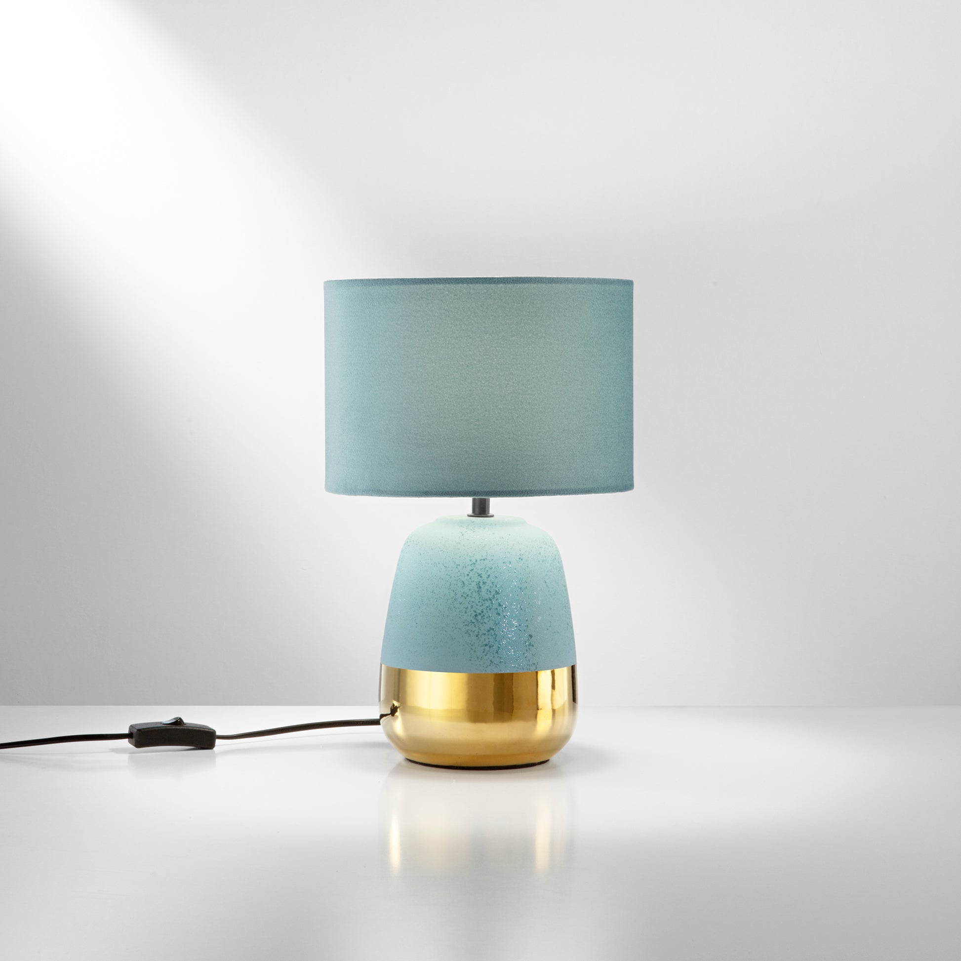 Lampada da tavolo SIOUX in ceramica con paralume in tessuto 35 cm. - FT-FeelThe