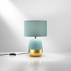 Lampada da tavolo SIOUX in ceramica con paralume in tessuto 35 cm. - FT-FeelThe