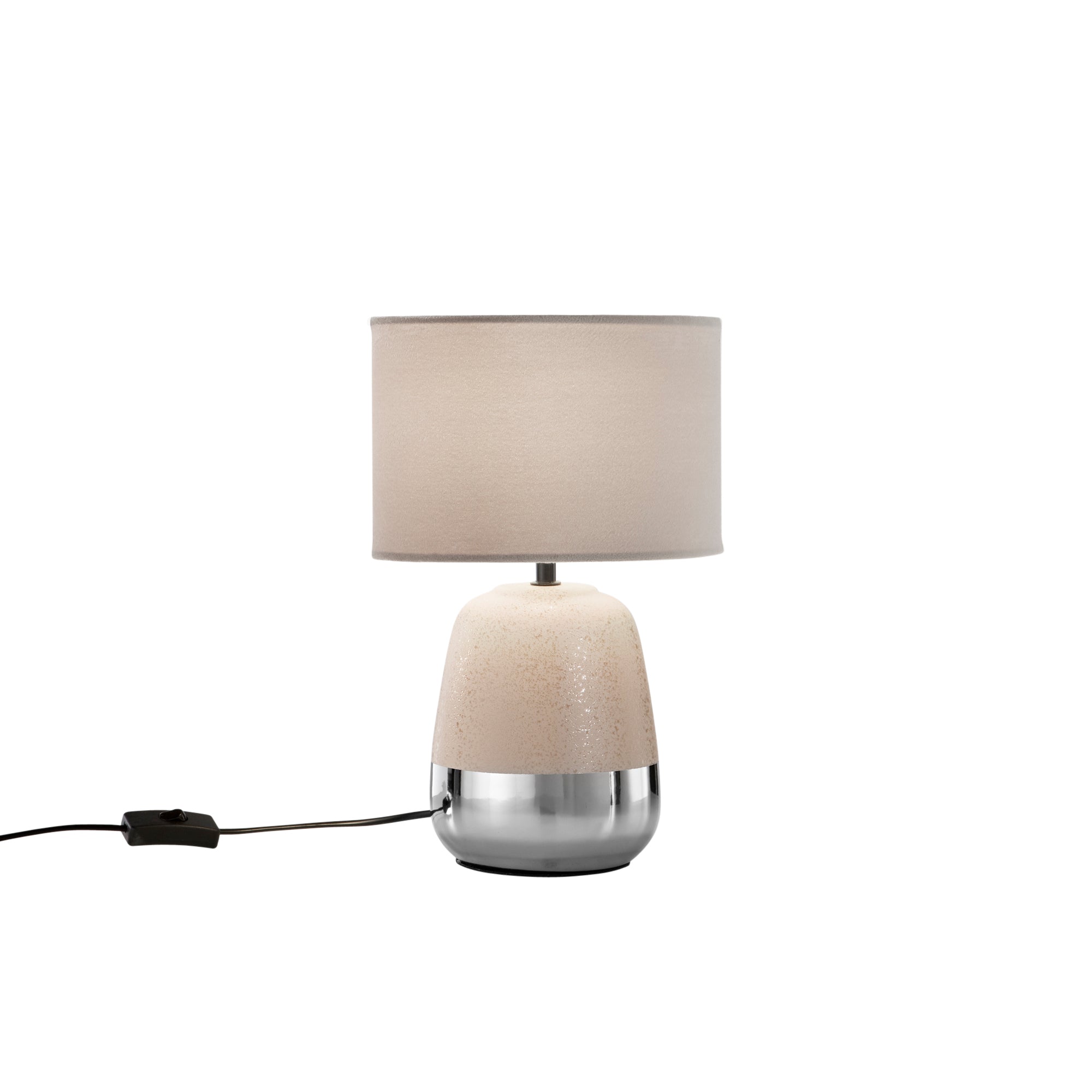 Lampada da tavolo SIOUX in ceramica con paralume in tessuto 35 cm. - FT-FeelThe