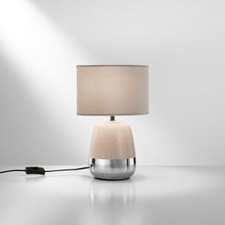 Lampada da tavolo SIOUX in ceramica con paralume in tessuto 35 cm. - FT-FeelThe