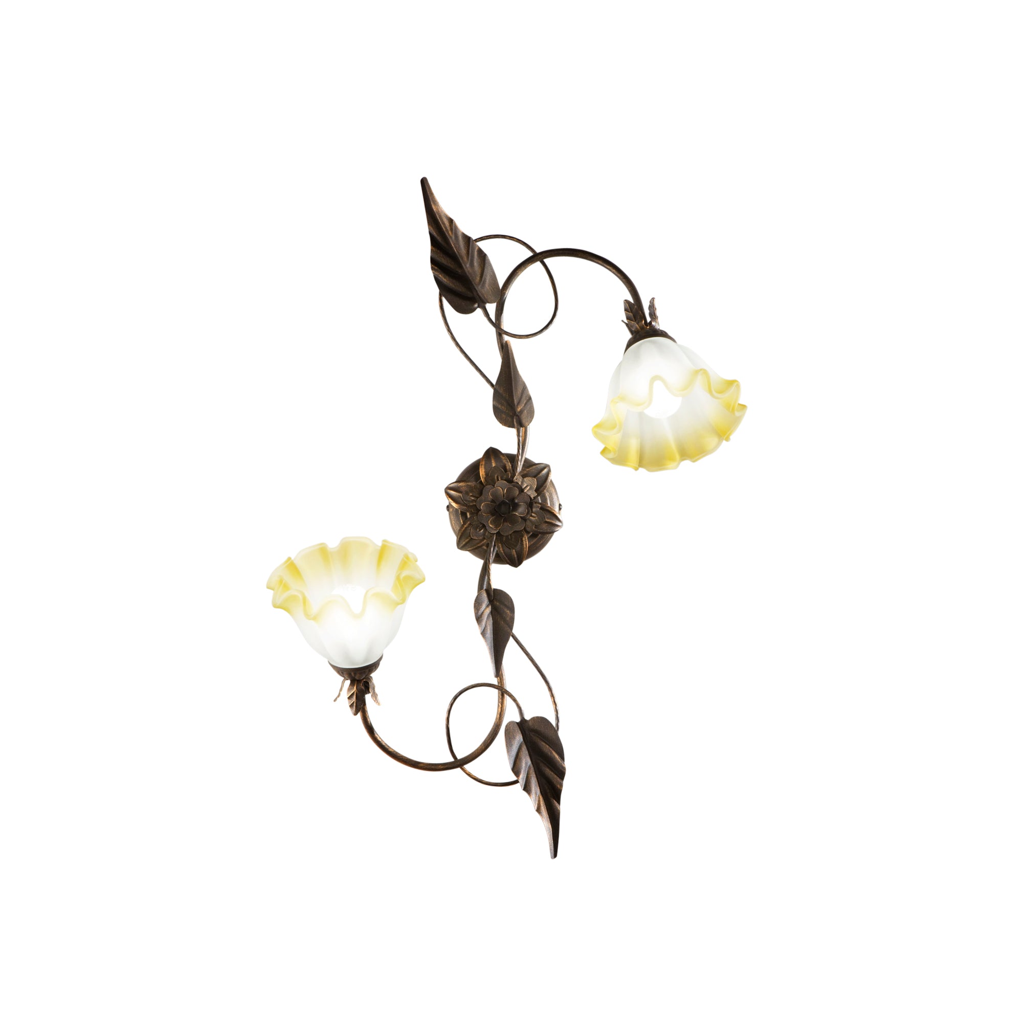 TRISTANO ceiling lamp in brown metal with glass diffusers