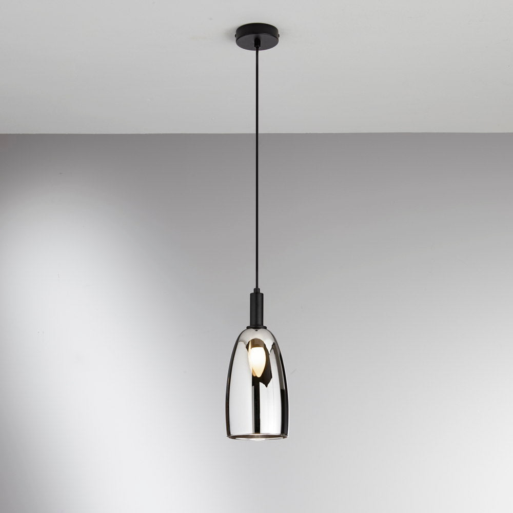 Sospensione WEIZEN a 1 luce in vetro cromato