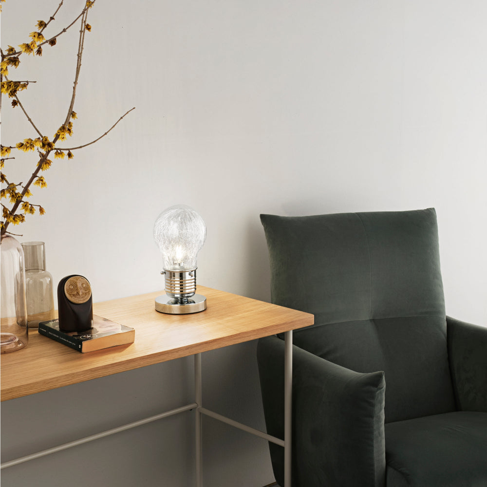 LAMPADINA table lamp in glass and aluminum