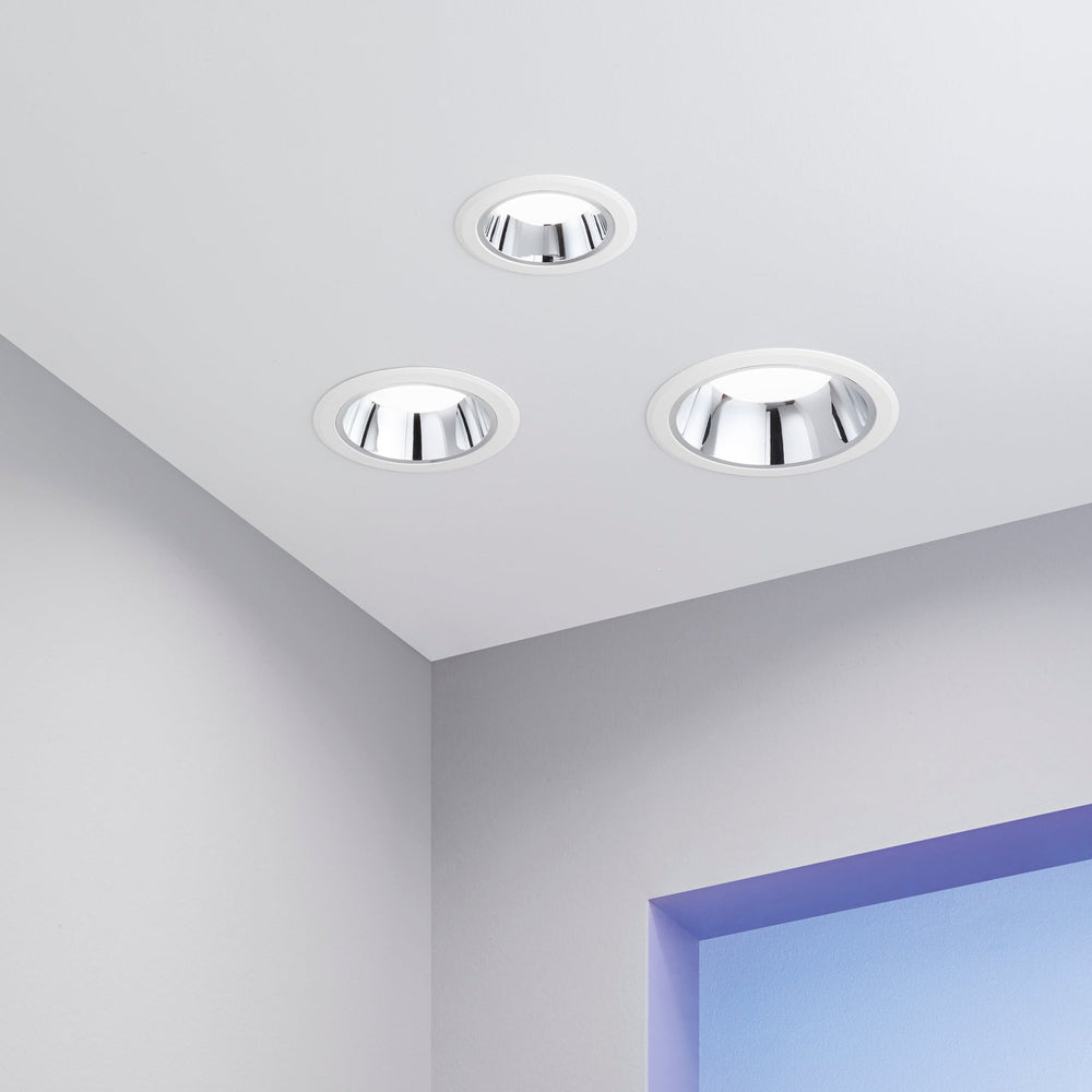 Incasso LED MACK con luce antiabbagliamento con riflettore cromato con luce calda