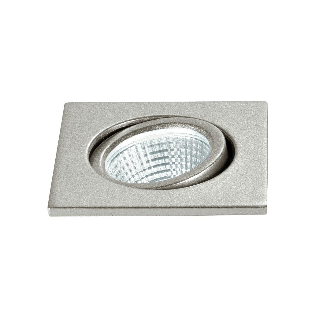 Luminaria empotrable LED POLARIS orientable en aluminio plateado