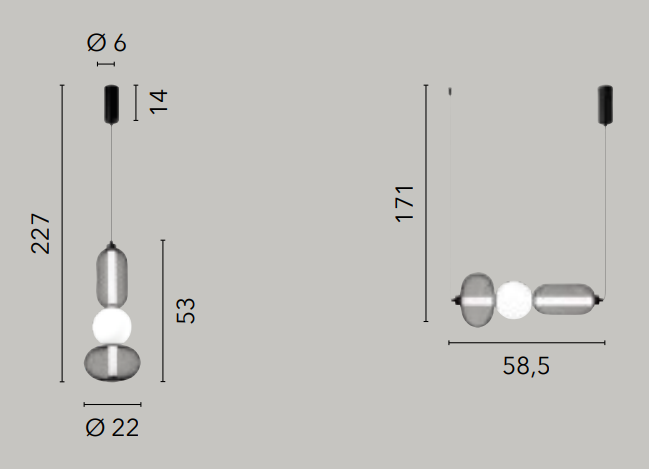 Sospensione INKAS in metallo 24W | FT Feel The