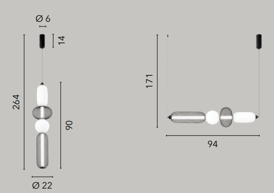 Sospensione INKAS in metallo 36W | FT Feel The