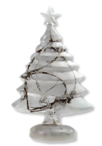 Glass tree decoration with LED