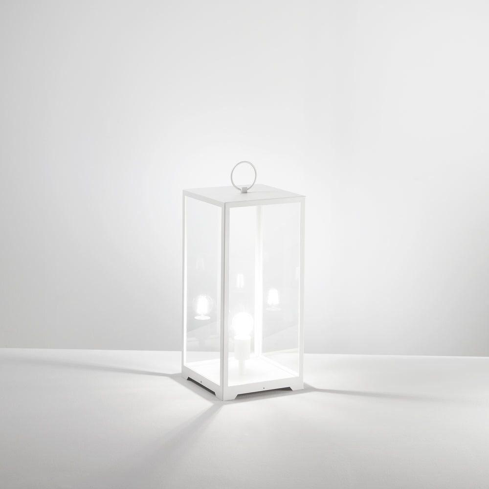 Lámpara de exterior MIRAGE de metal con difusor de cristal transparente (1XE27)