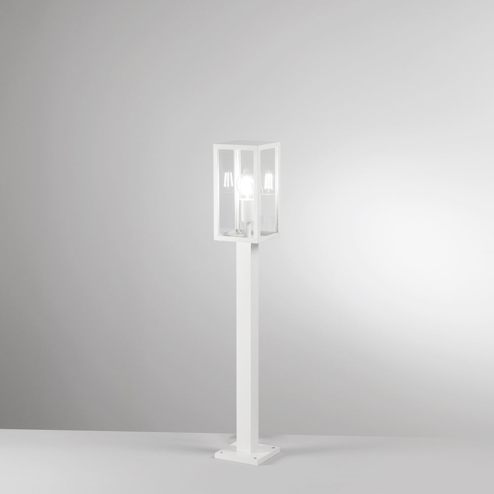 Paletto lanterna Mirage per esterni in metallo con diffusore in vetro trasparente(1XE27)