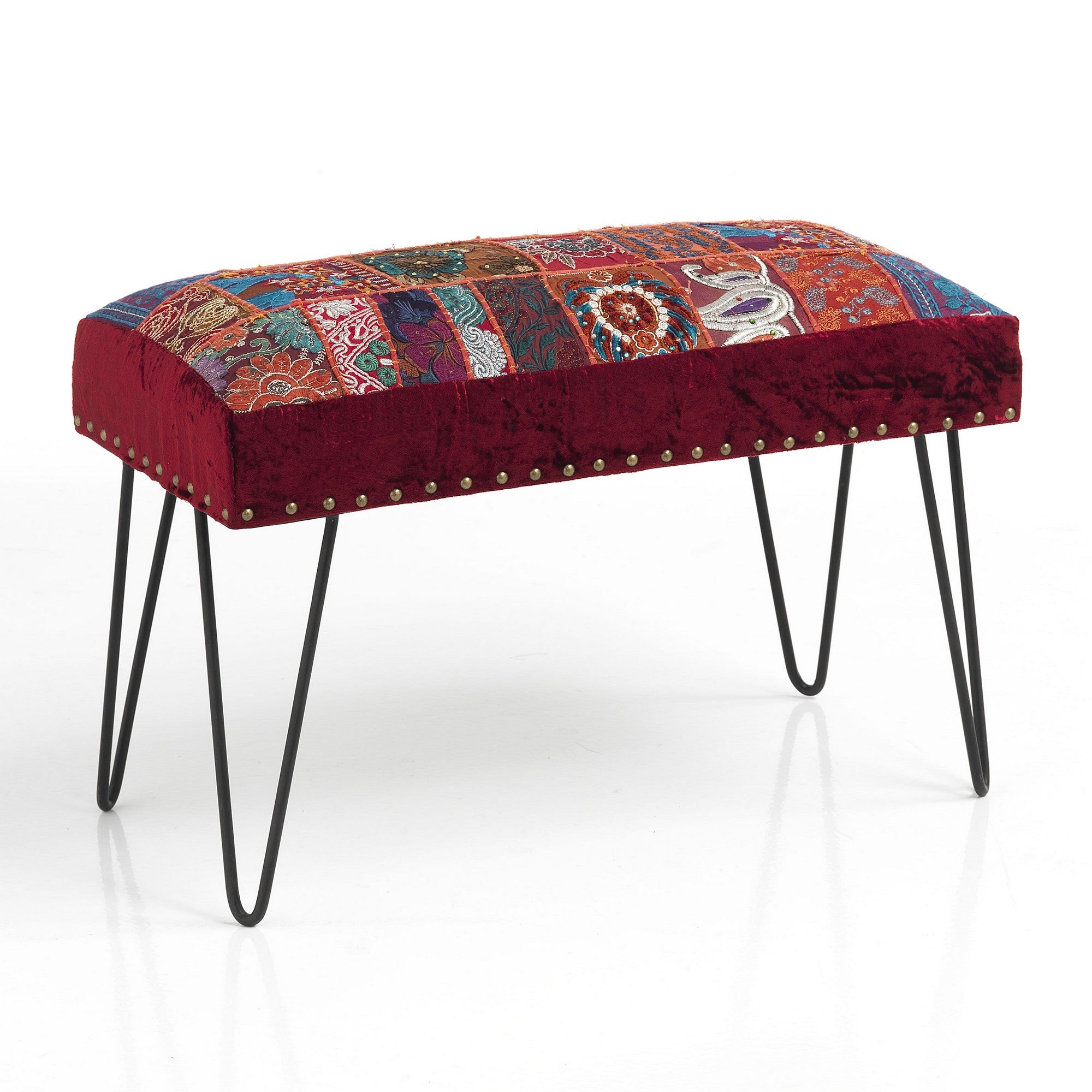 PATCHWORK bench covered in cotton