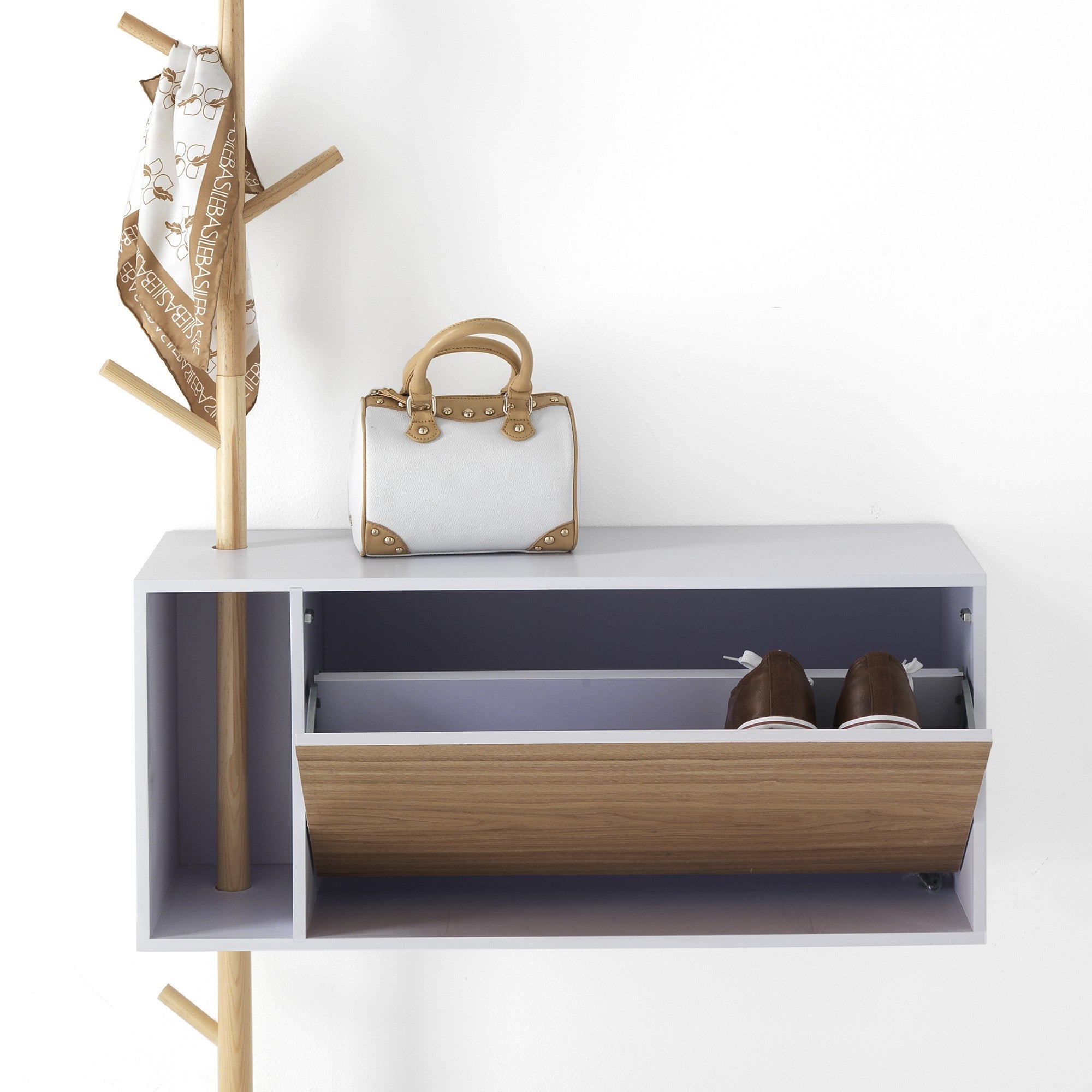 GLAMOUR wall coat rack with wall unit