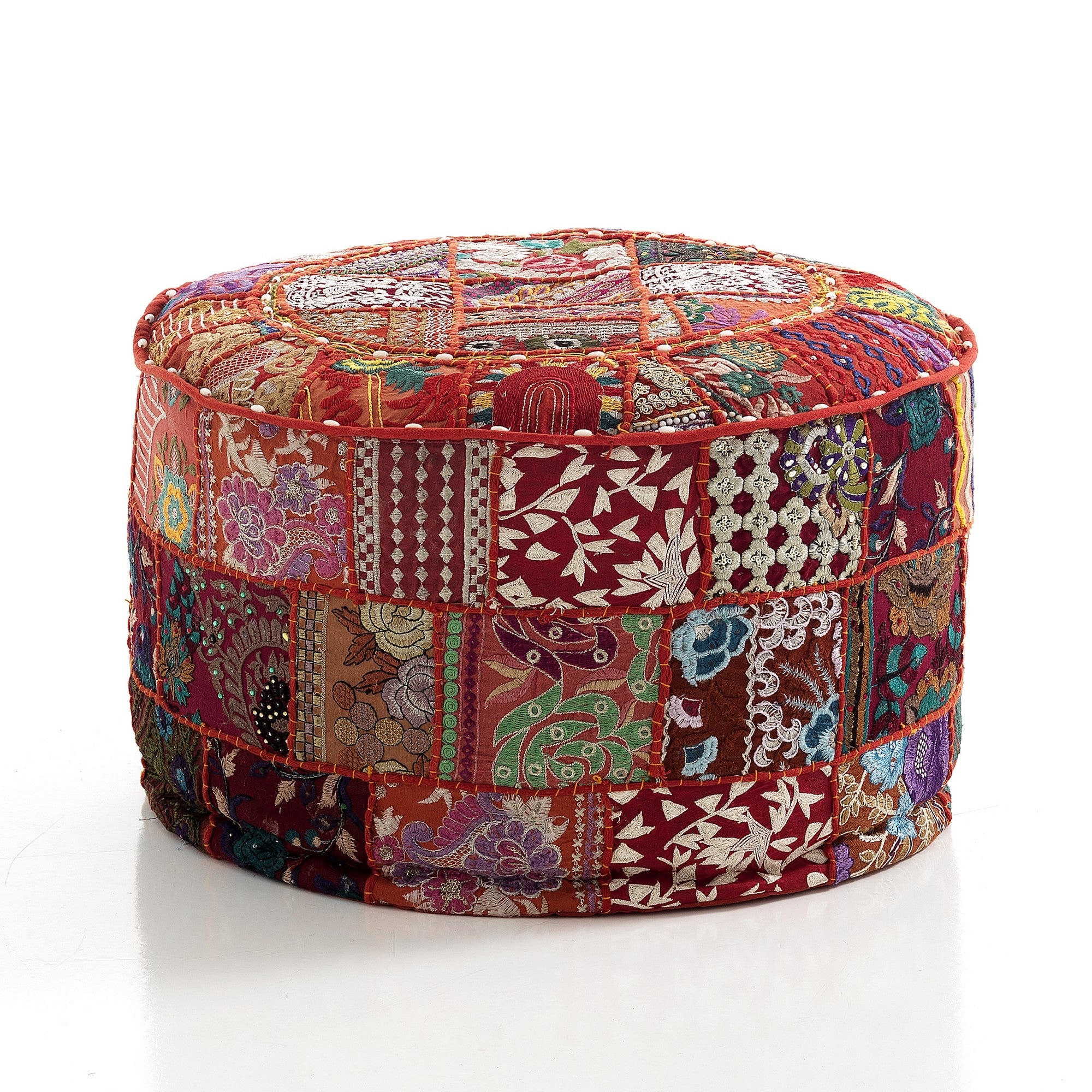 MACHU cotton pouf with patchwork technique