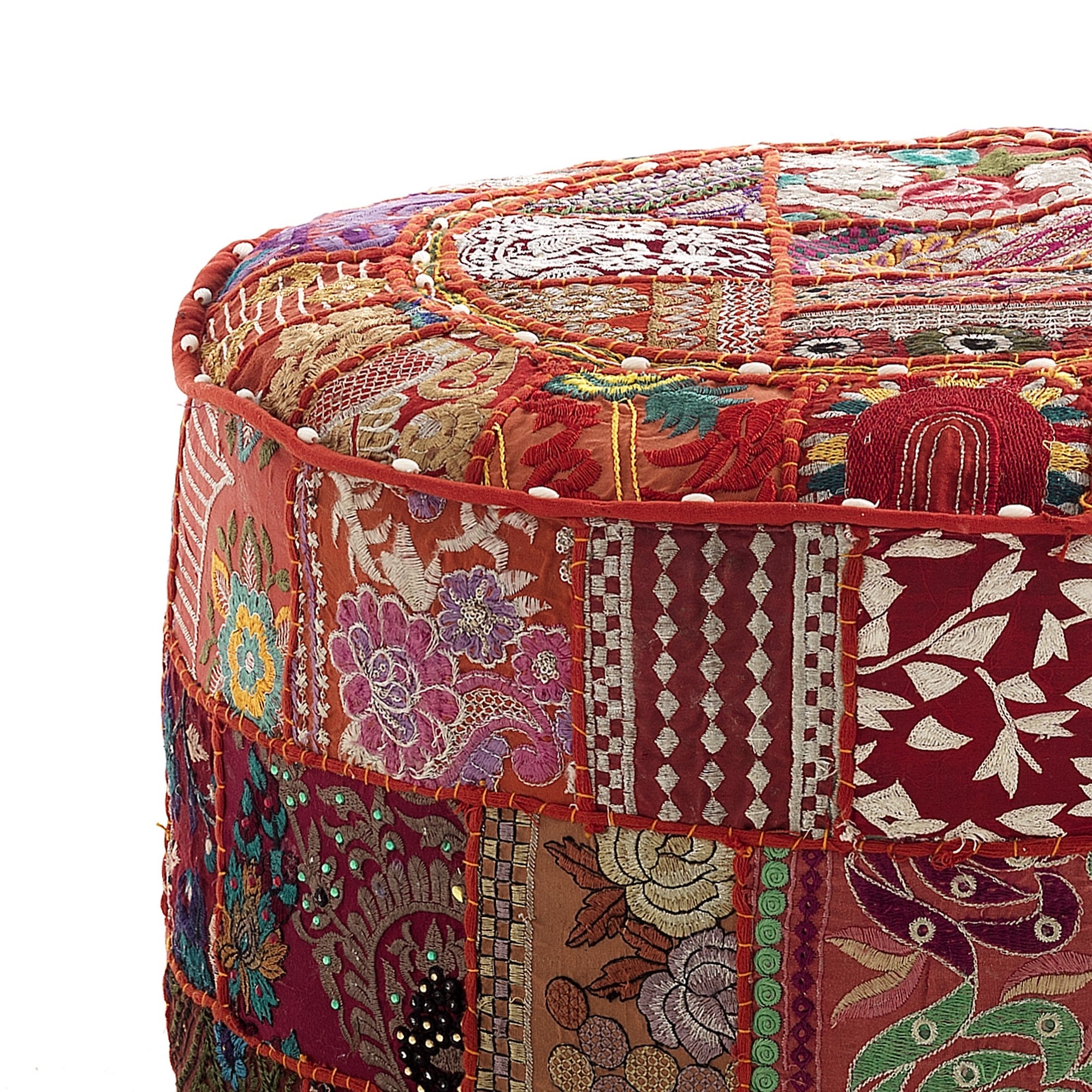 MACHU cotton pouf with patchwork technique