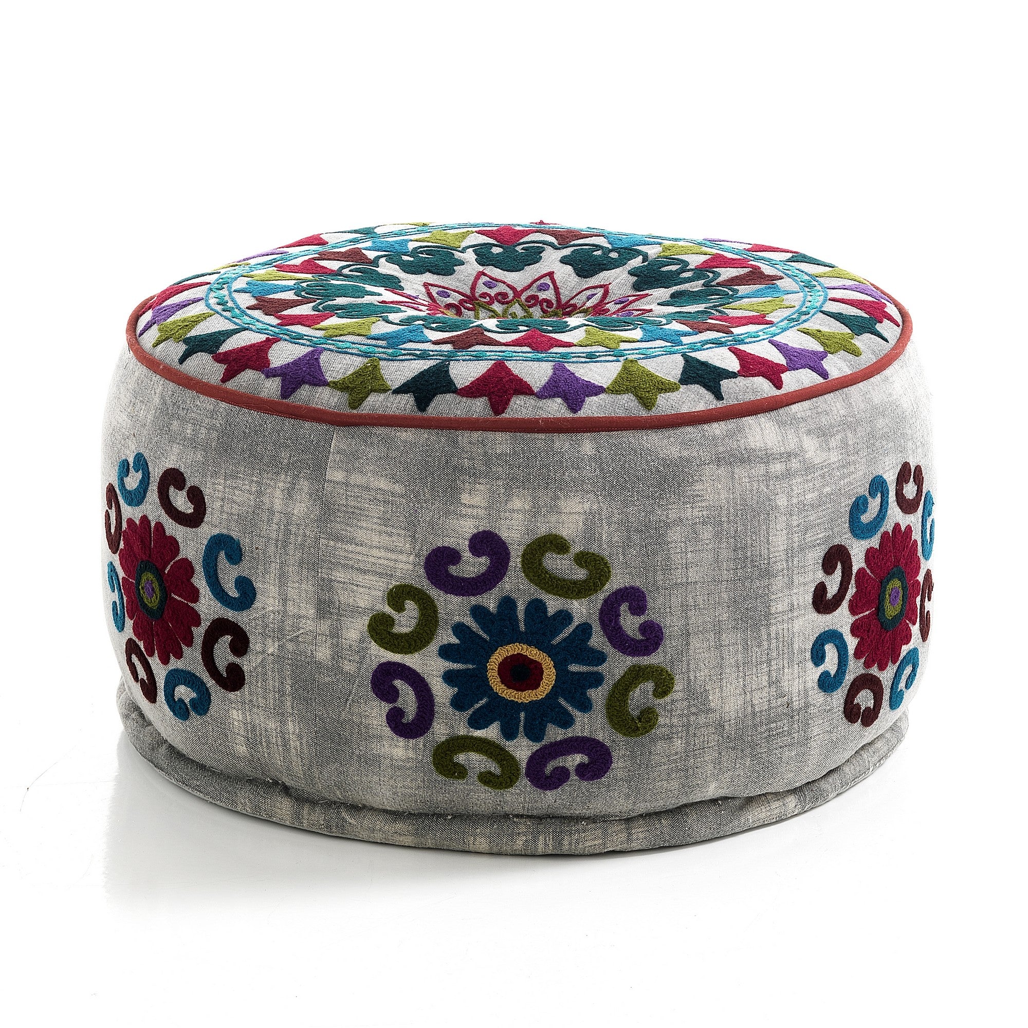 YUTA pouf in cotton and fabric fibres