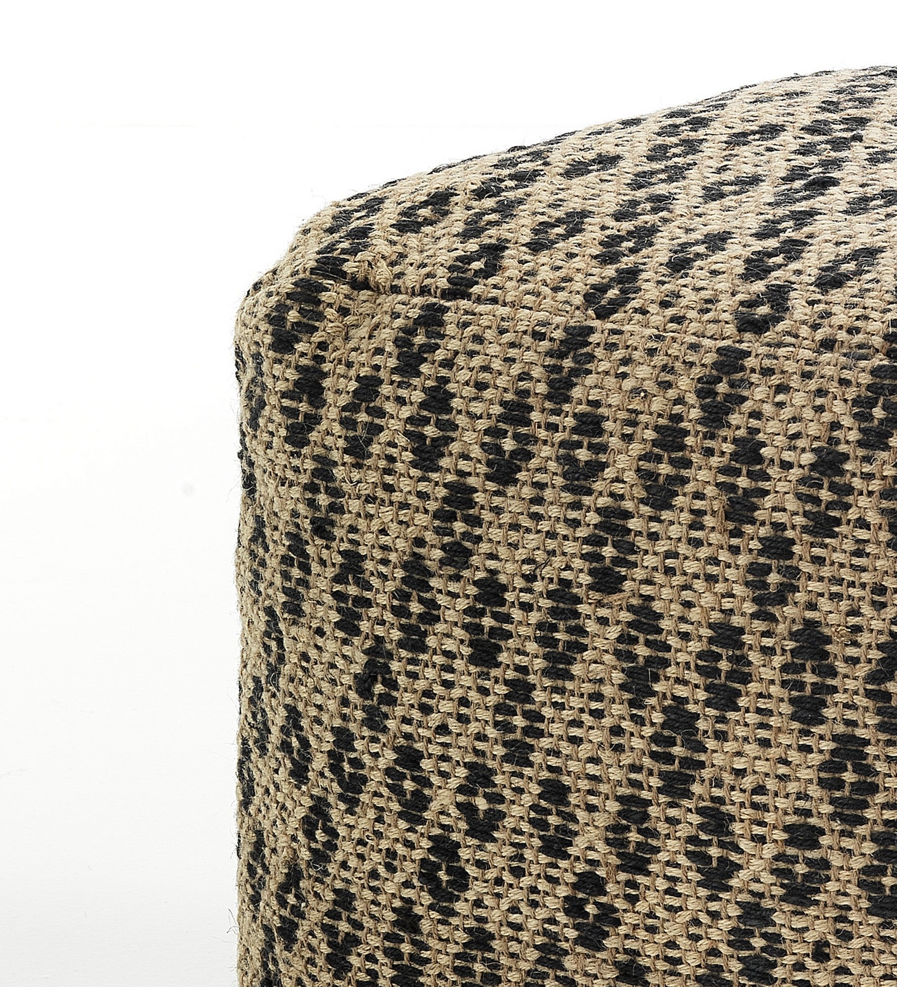 CORTEX pouf in woven jute wool