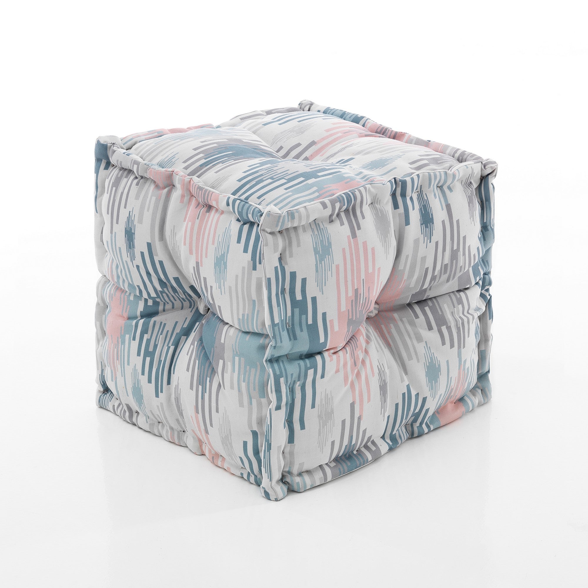 Pouf PASTEL en polyester imperméable et fibres de tissu