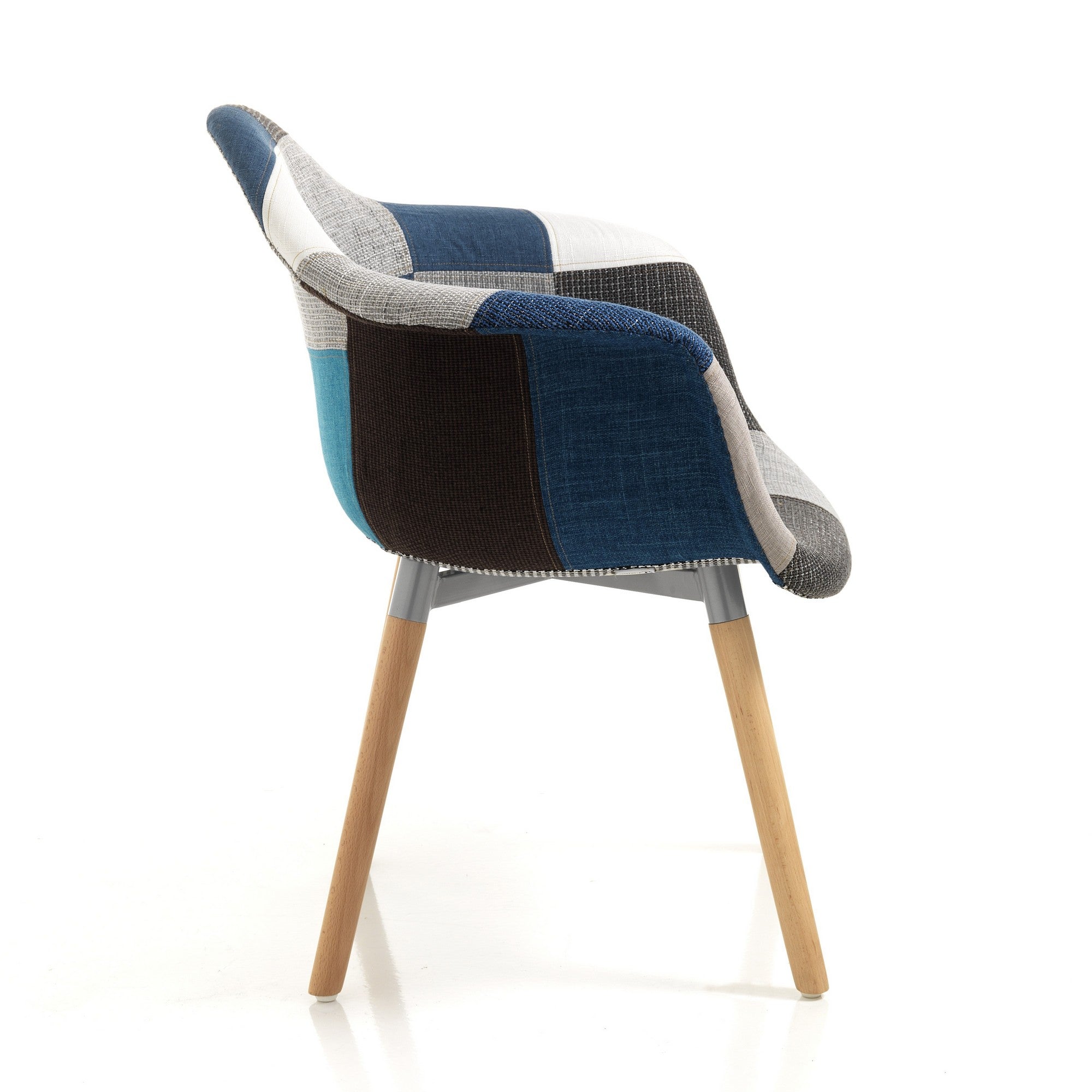 Fauteuil JOLLY en tissu et bois