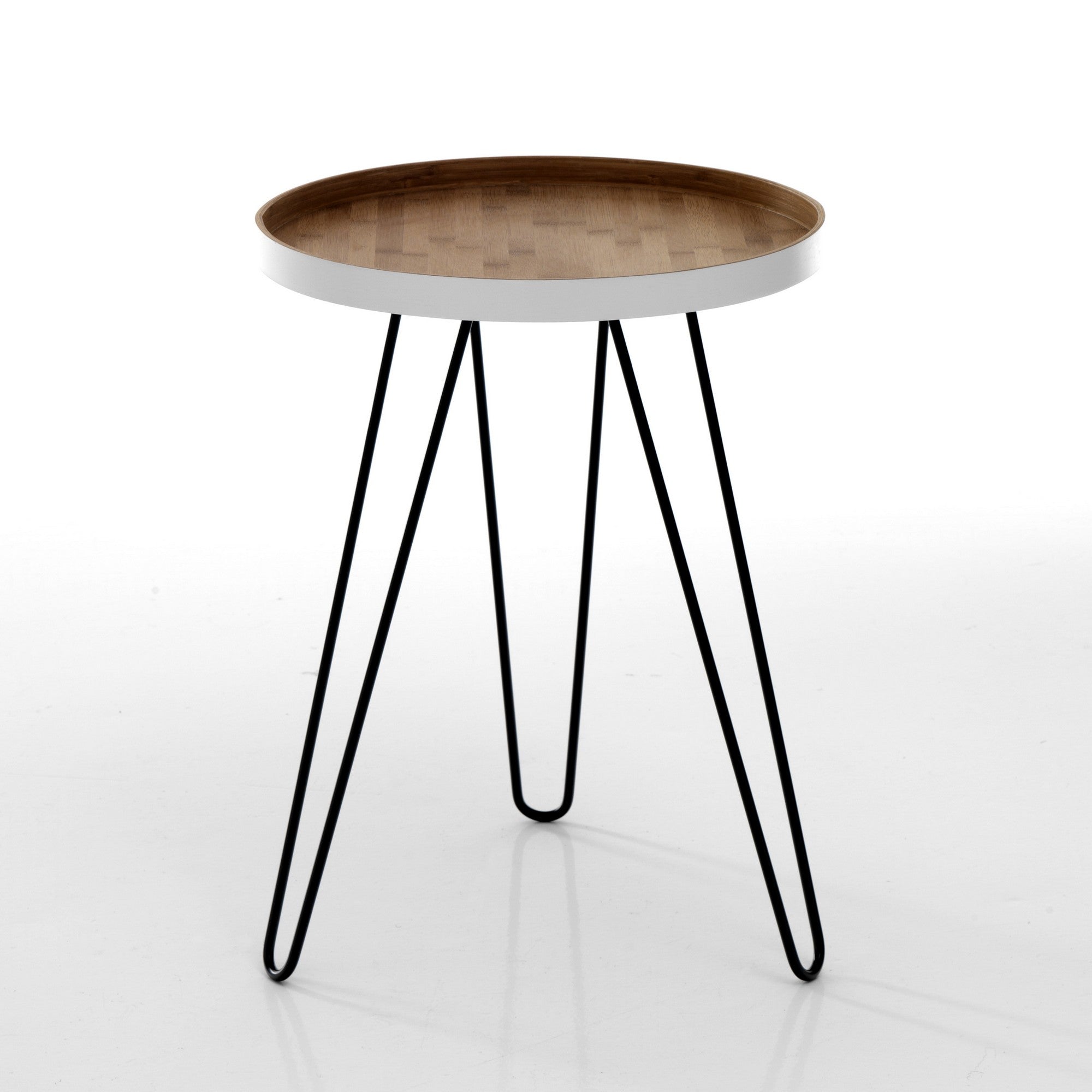 CONTOUR bamboo and metal coffee table