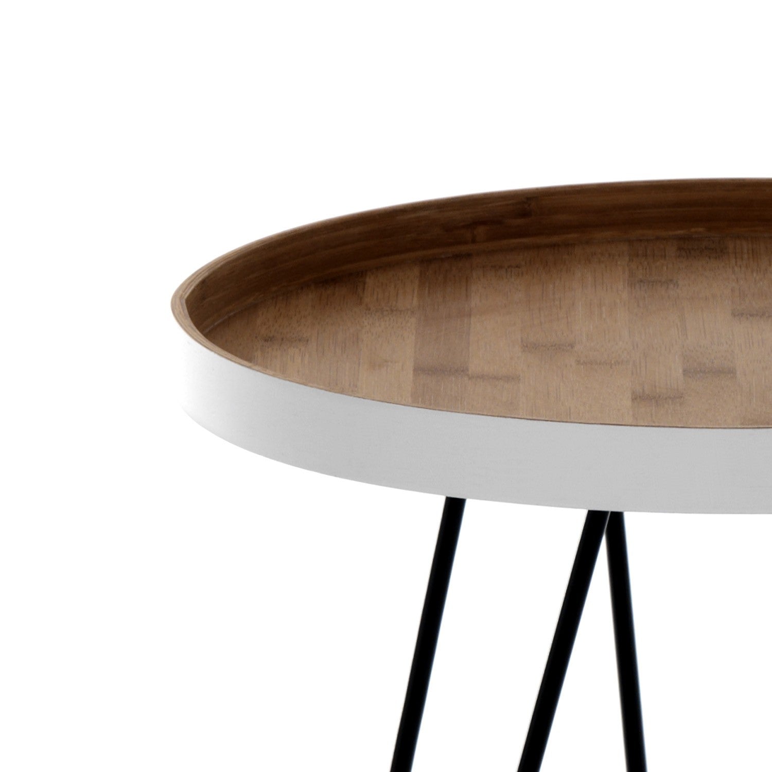 CONTOUR bamboo and metal coffee table