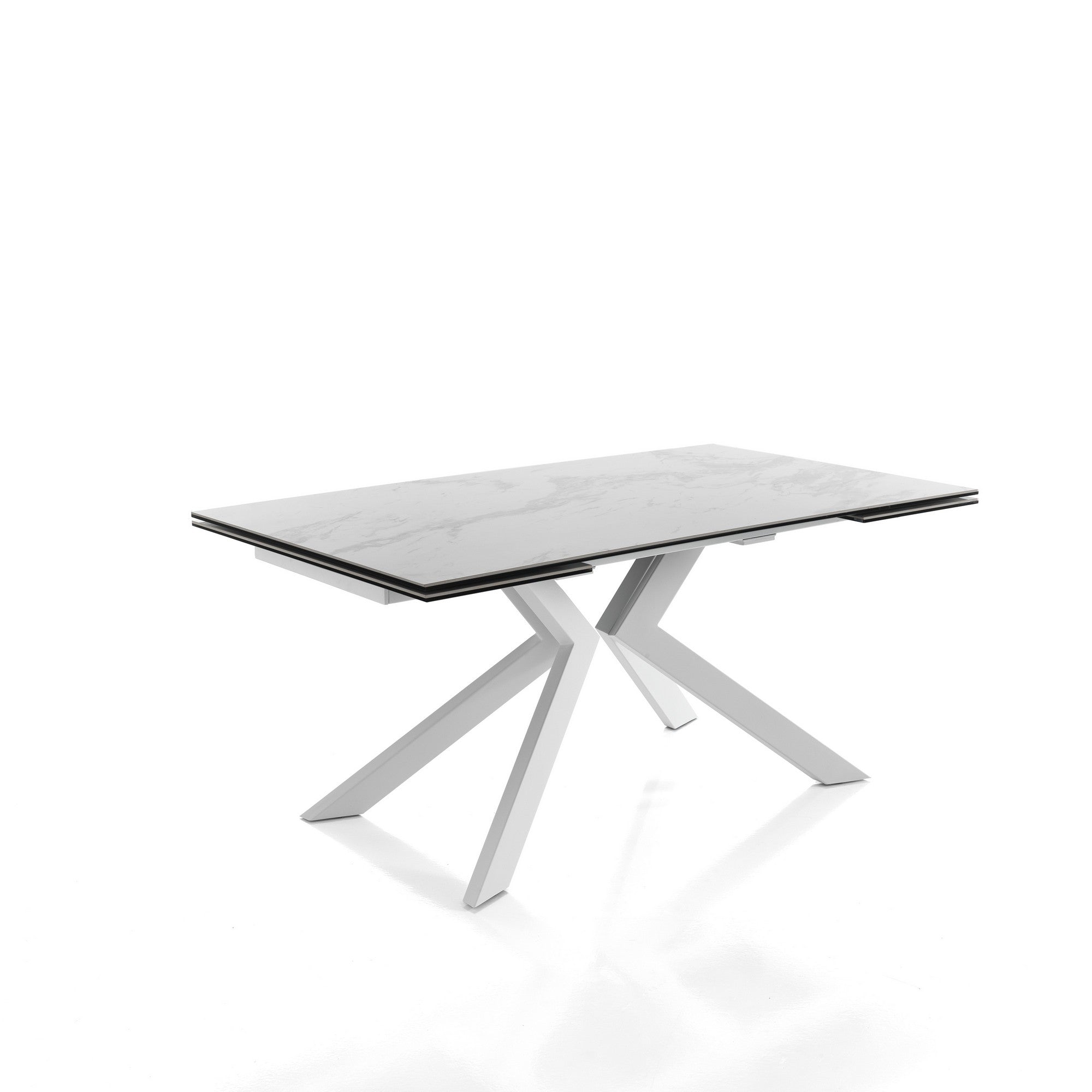 GEOMAX extendable table in metal and ceramic