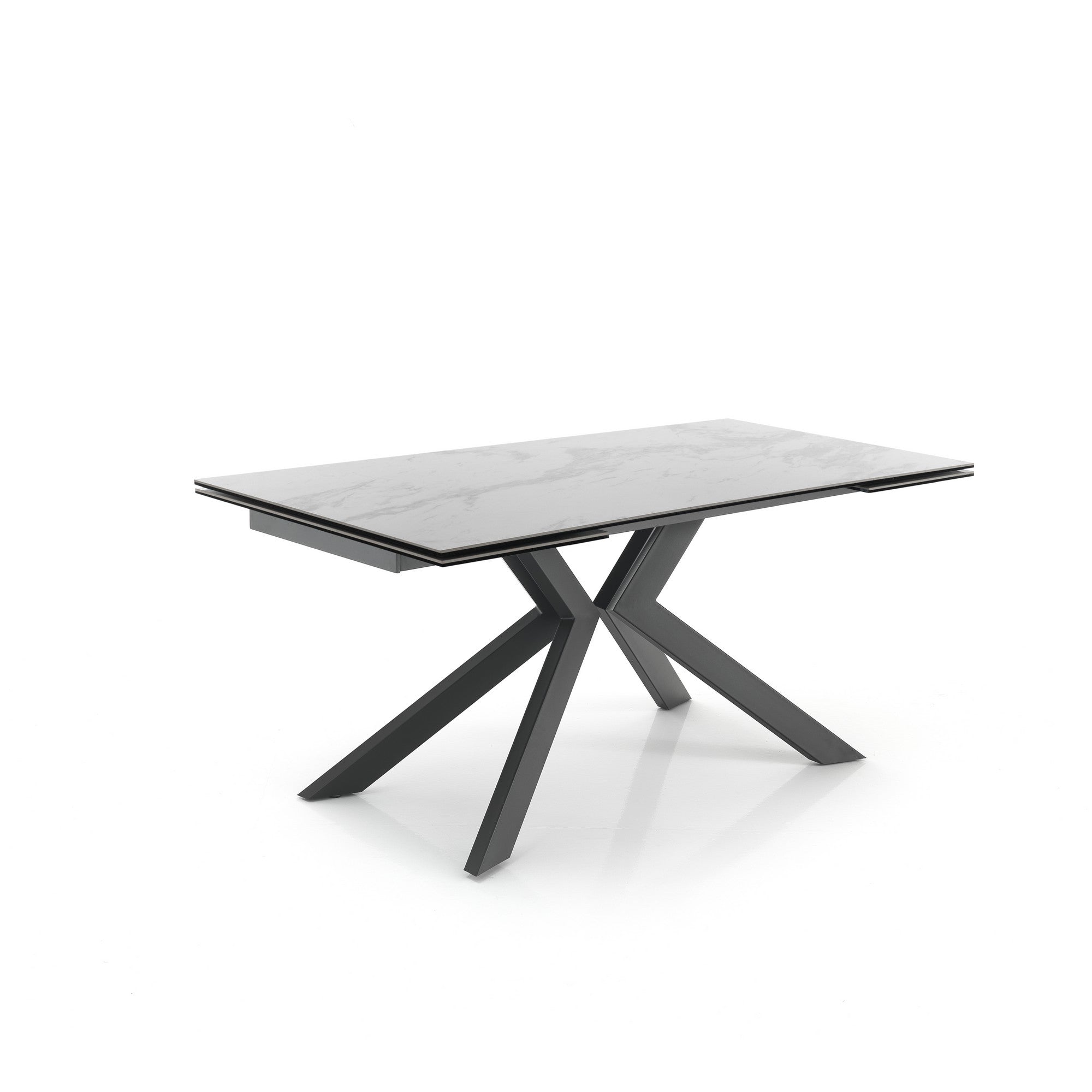 GEOMAX extendable table in metal and ceramic