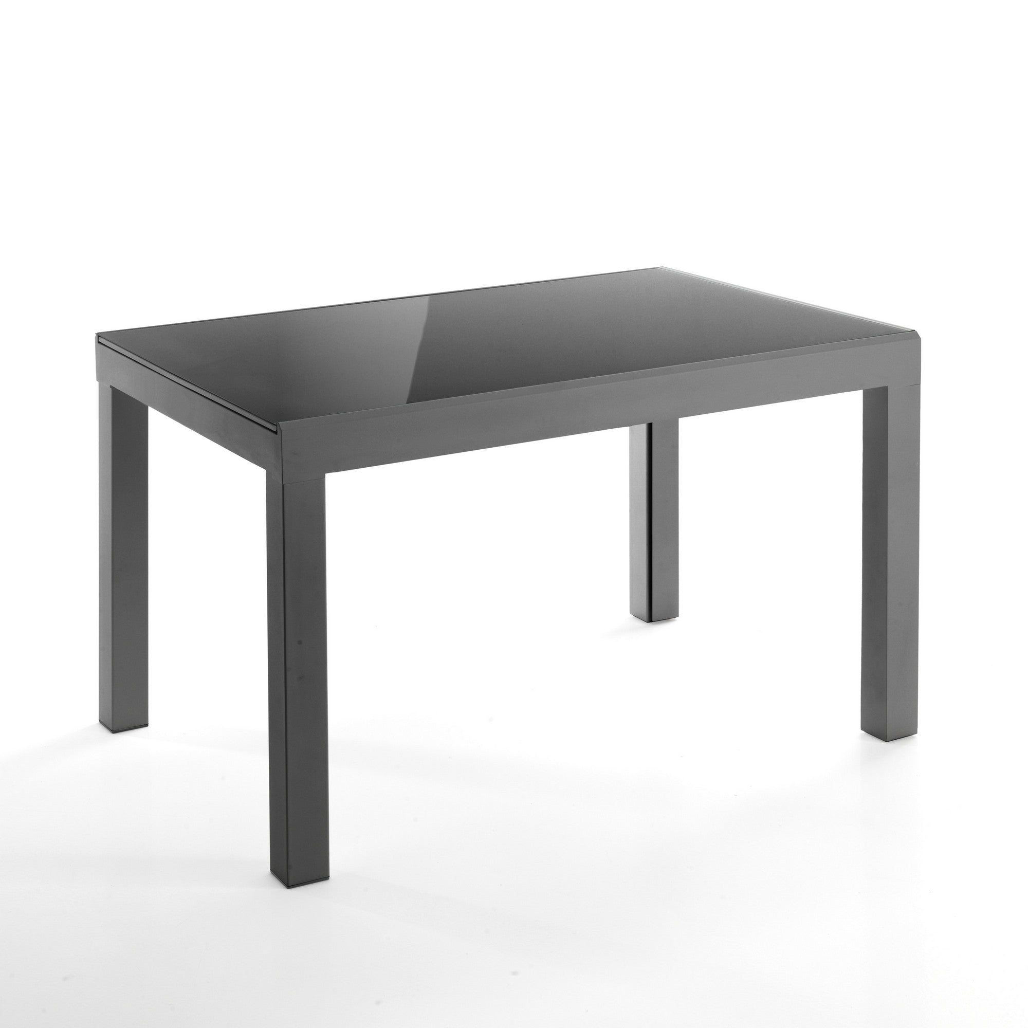 TOM extendable table in metal and glass