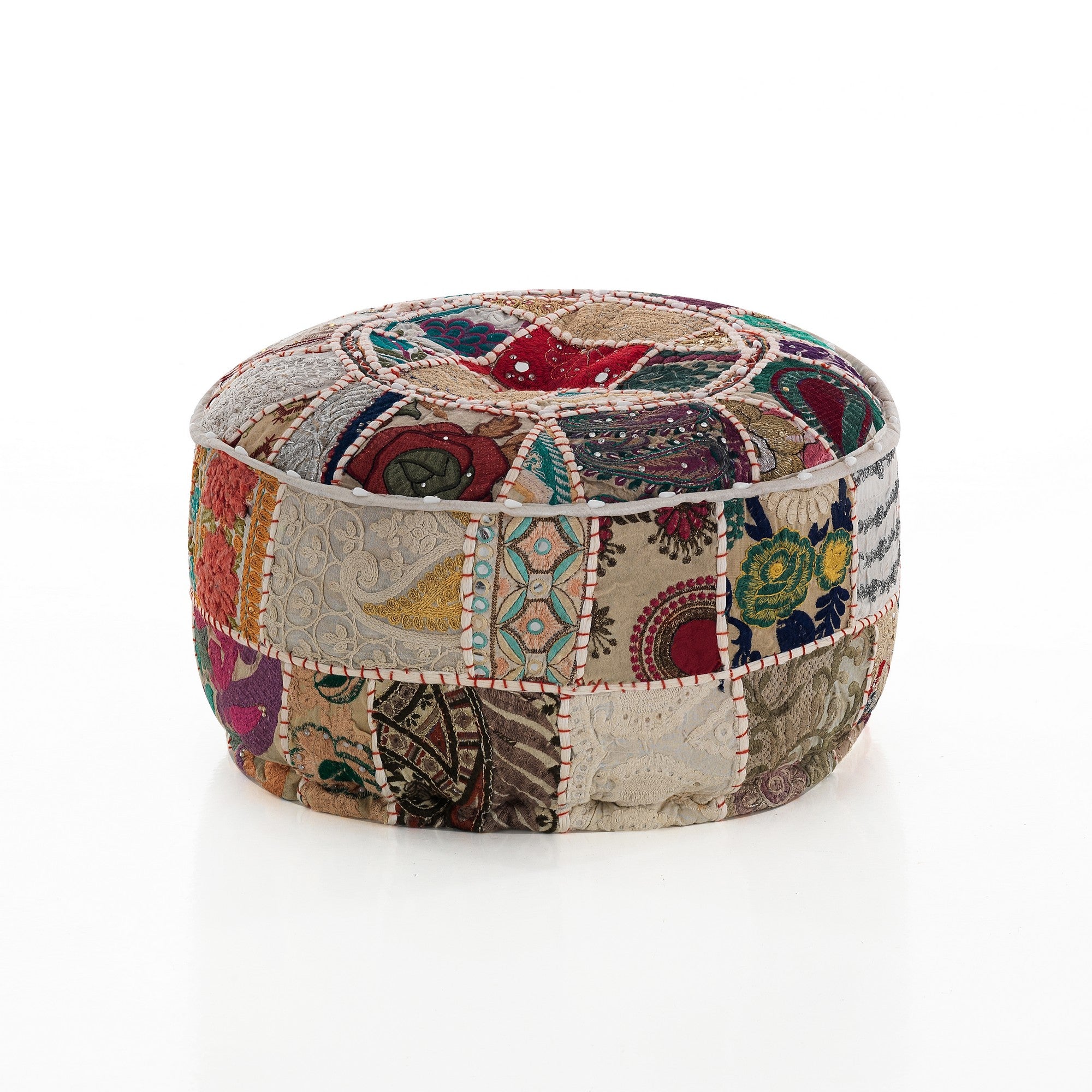 Pouf ISTANBUL rivestito con tecnica patchwork - FT-FeelThe