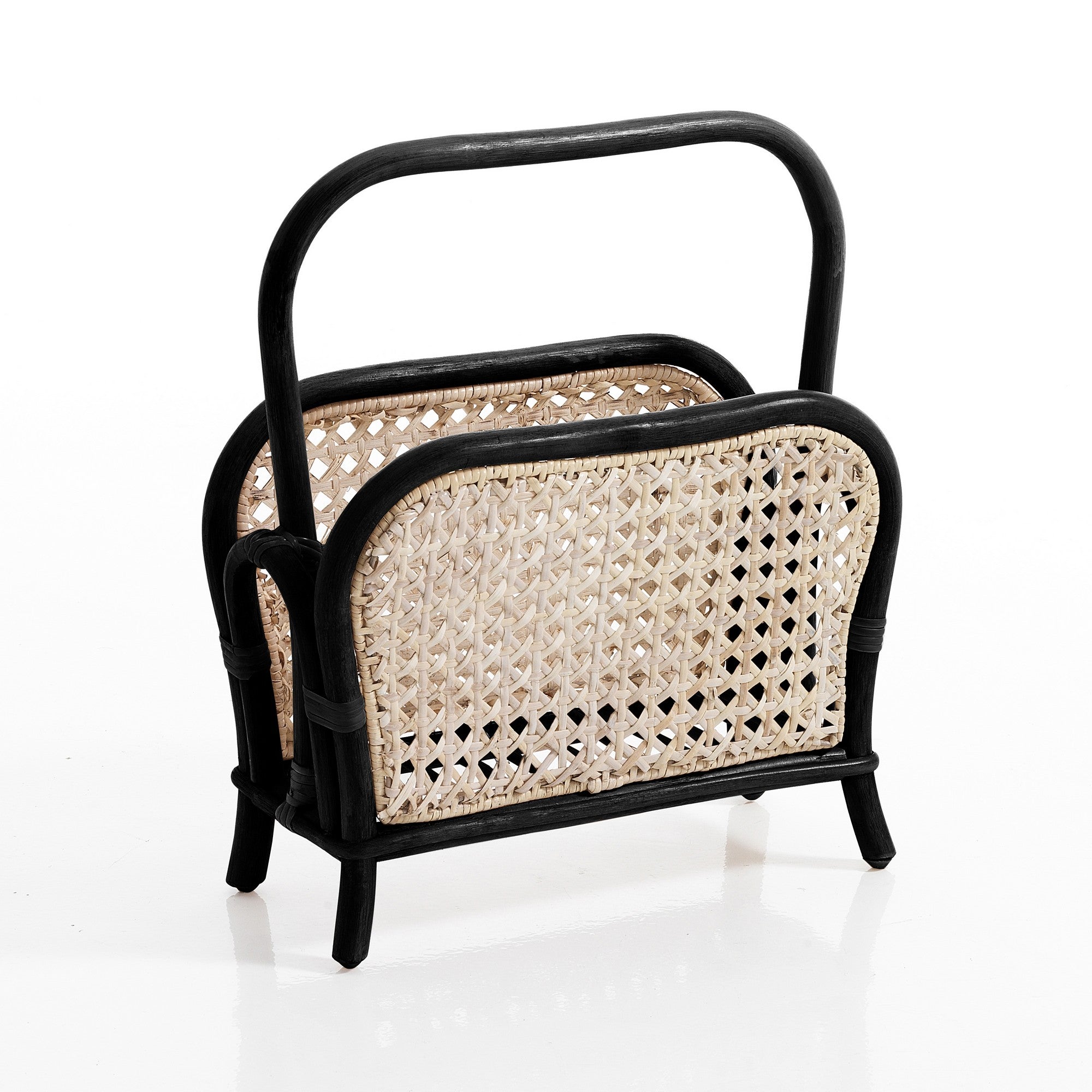 JOURNAL magazine rack in bleached rattan