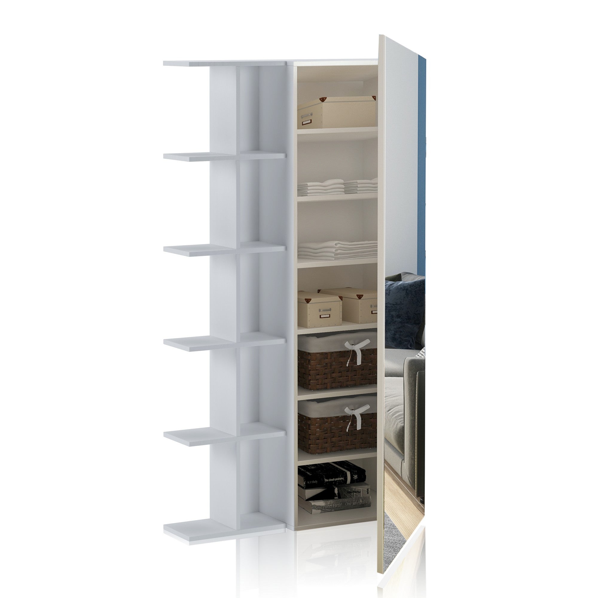 LAIKA bookcase with mirror door