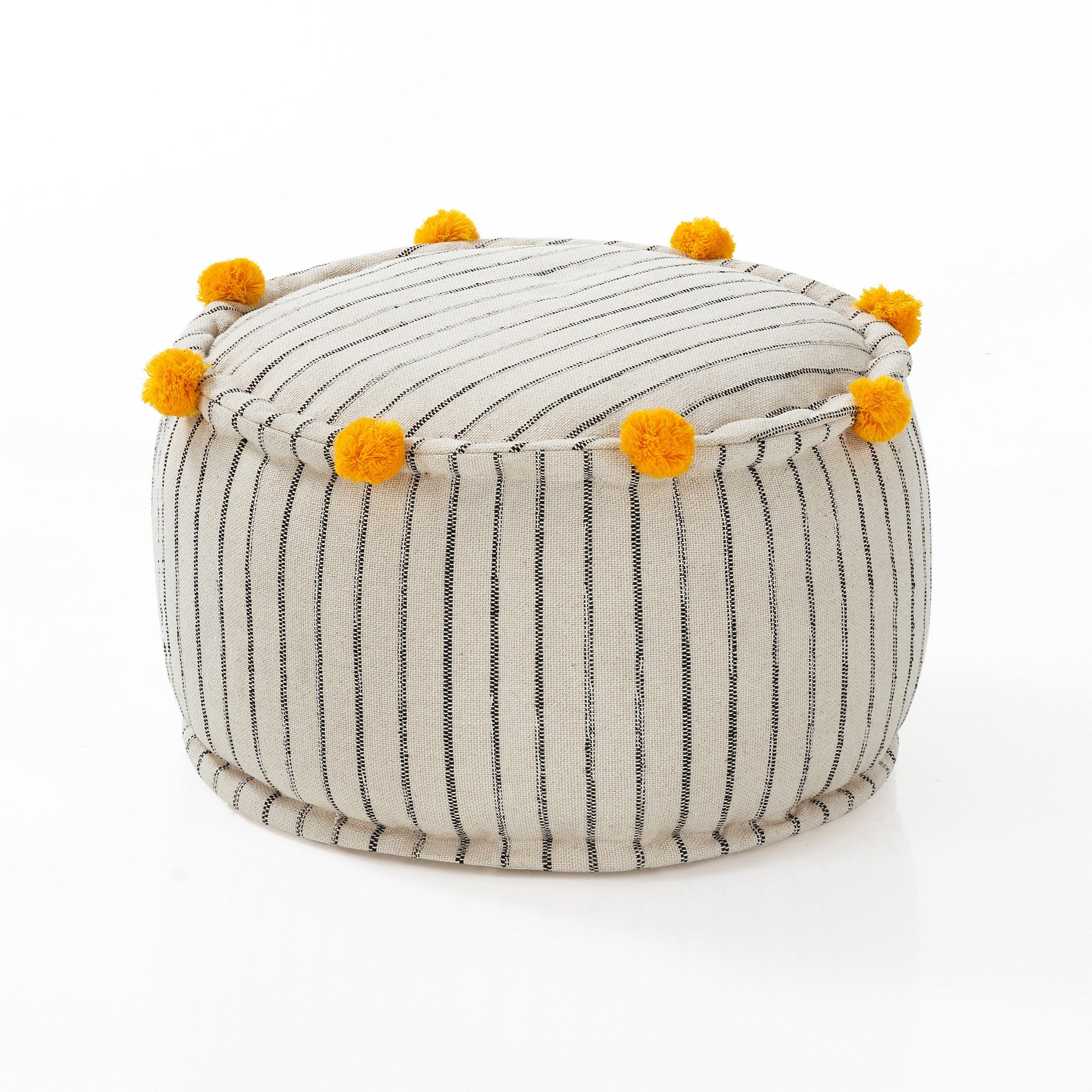 Pouf TOURNESOL en fibres de coton et tissu