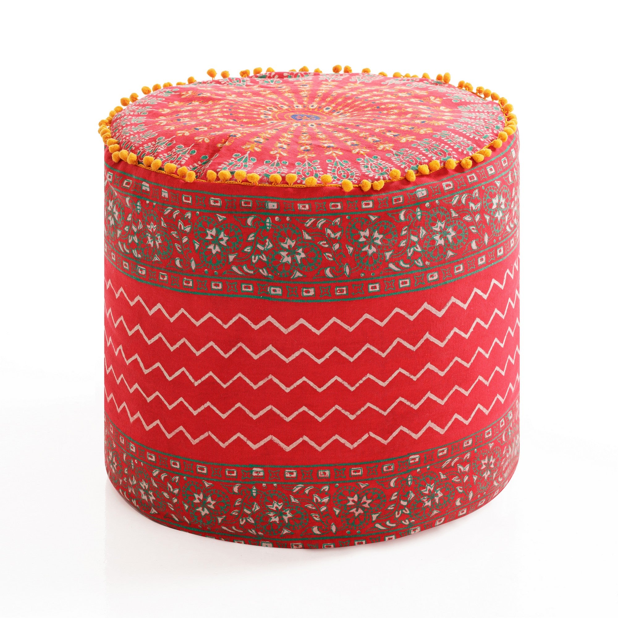 Pouf WASABI en tissu et fibres de coton