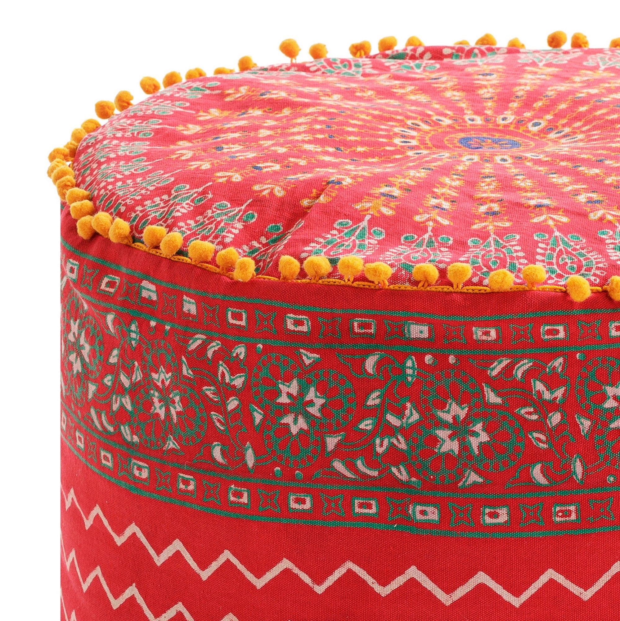 WASABI pouf in fabric fibres and cotton