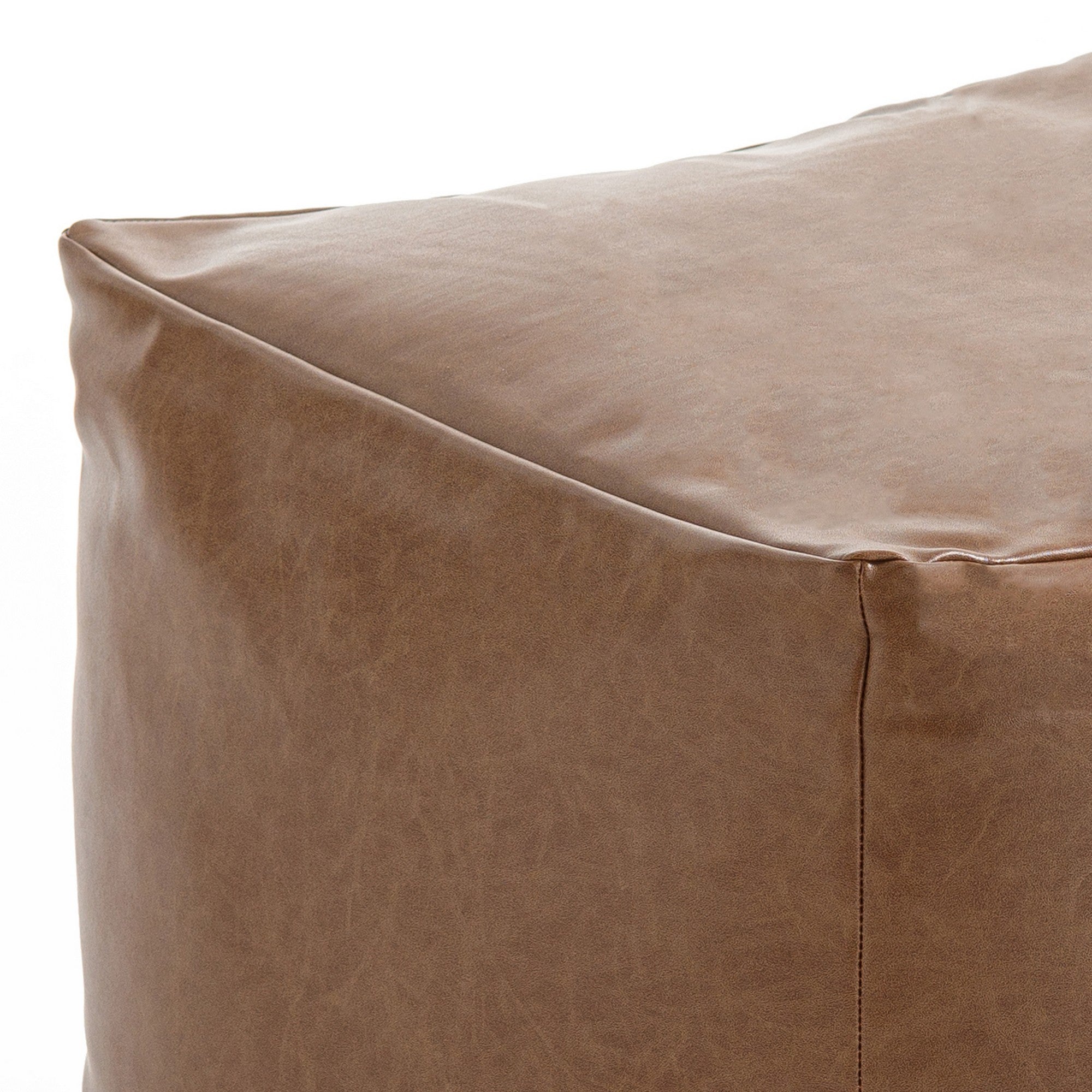 BROWN pouf in synthetic leather