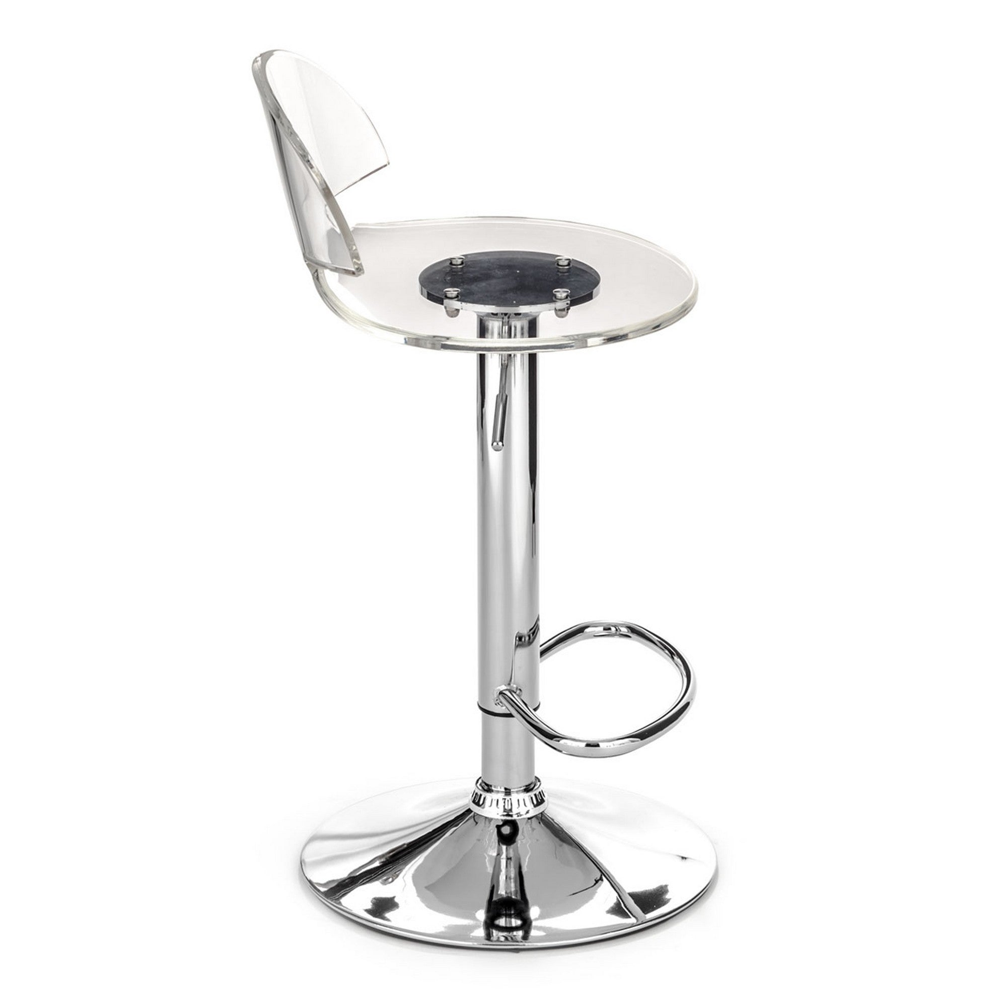 Set of 2 CLEAR stools with adjustable seat