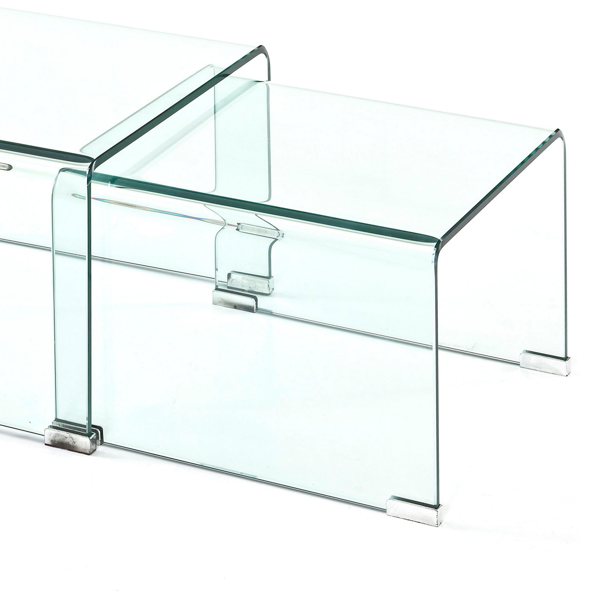 Suite de 2 tables basses EMPIRE en verre