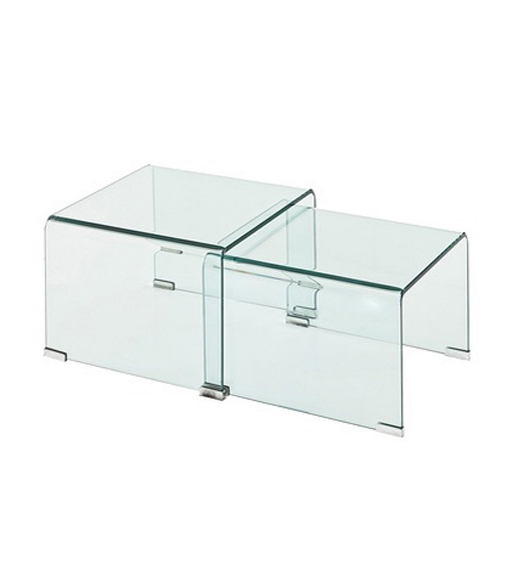 Suite de 2 tables basses EMPIRE en verre