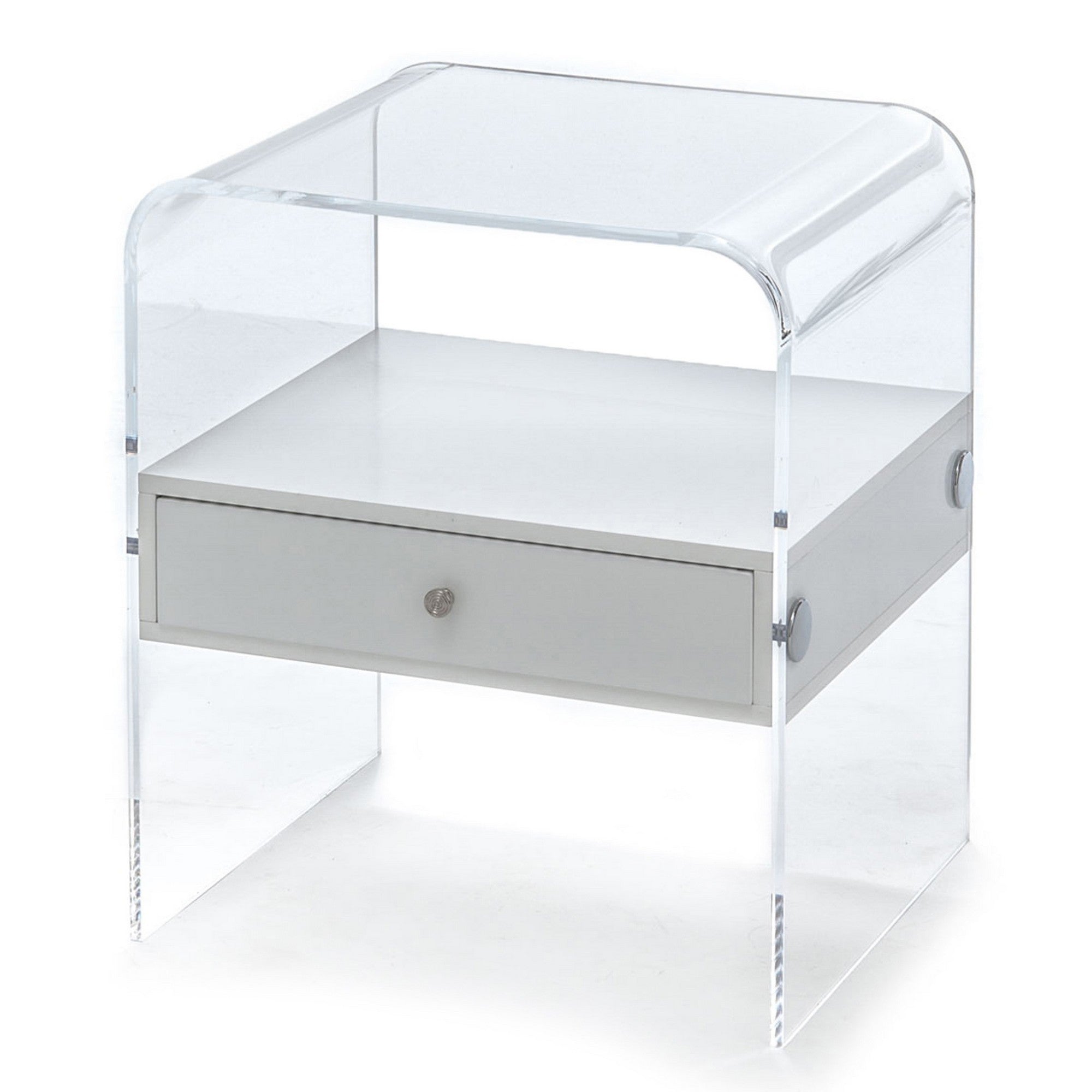 VERRE acrylic coffee table with MDF drawer