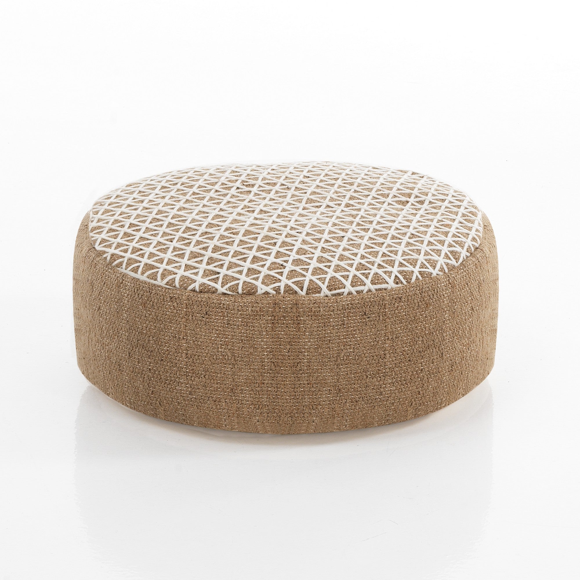 Pouf MITSU con ricamo intrecciato