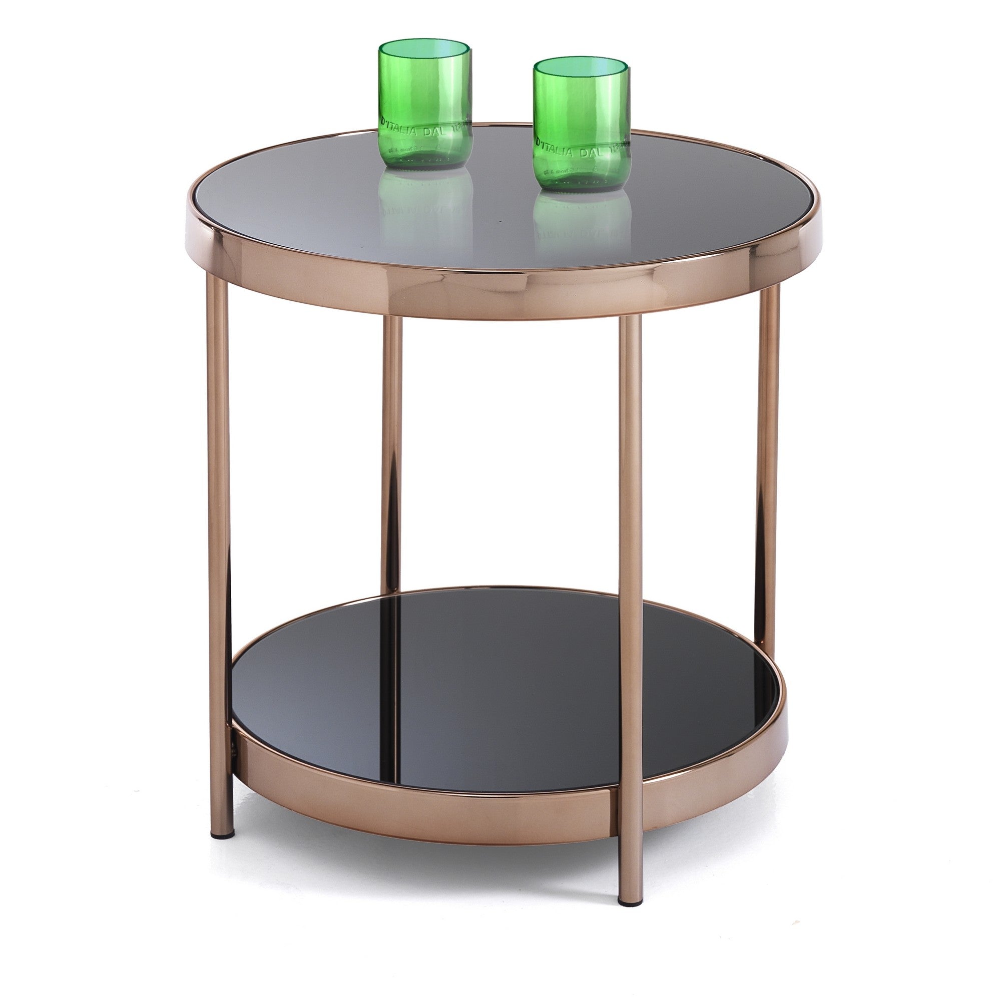 Table basse RONDESSA avec plateau miroir