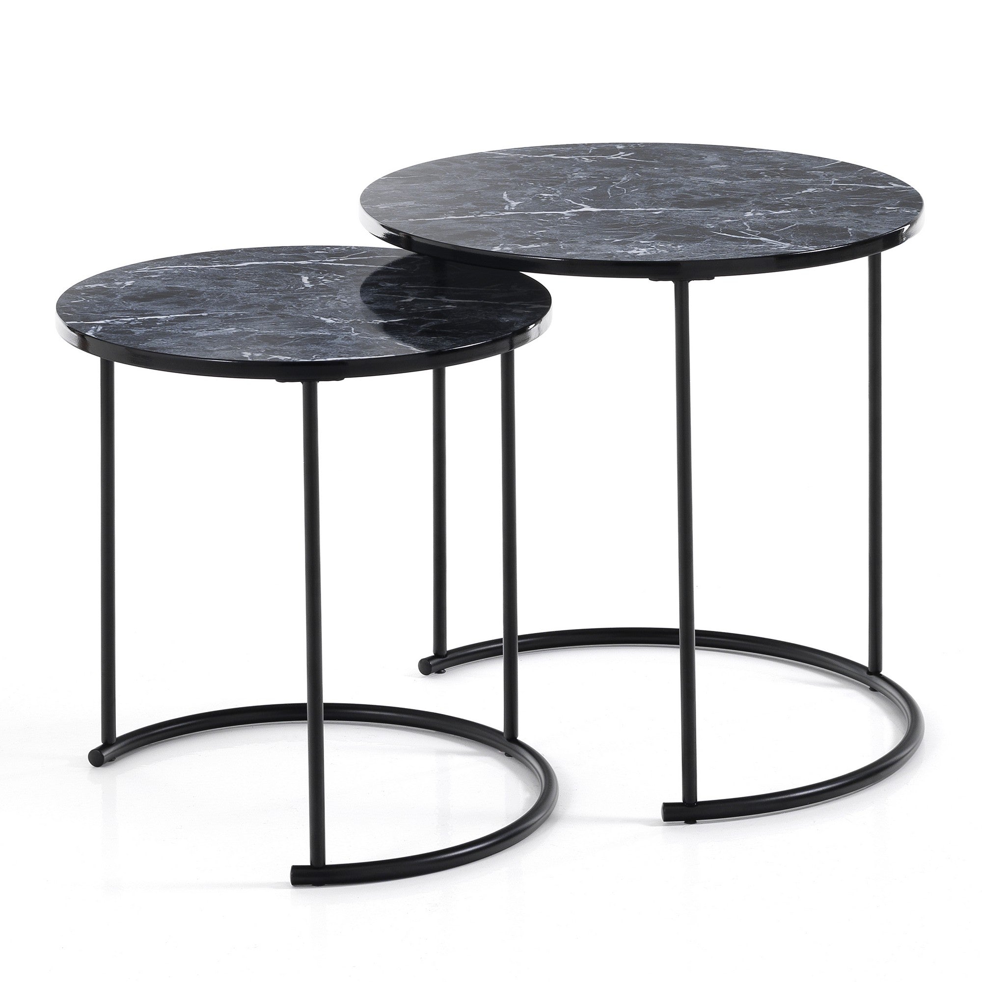 Suite de deux tables basses rondes WALTER