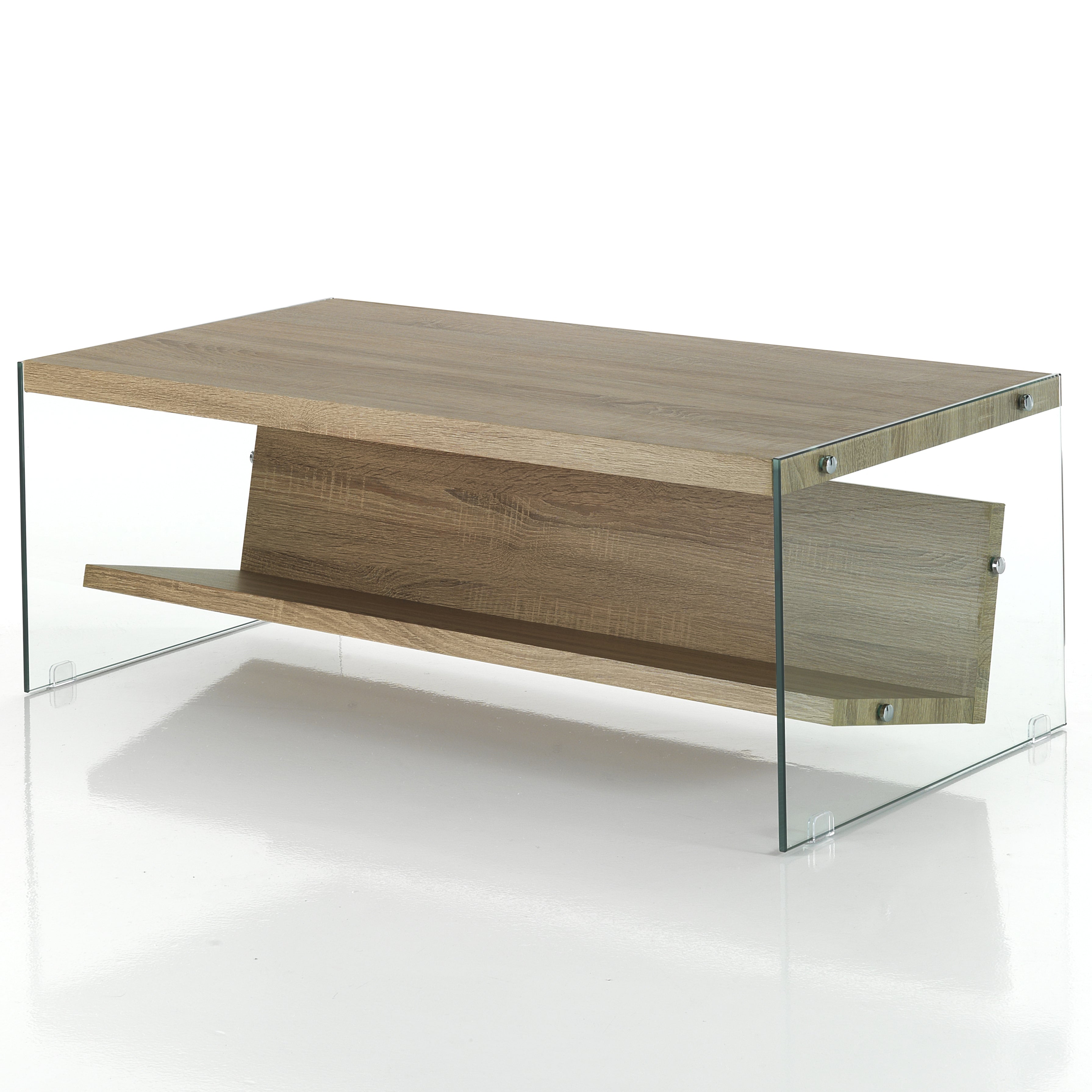 Table basse PHIL en verre et MDF