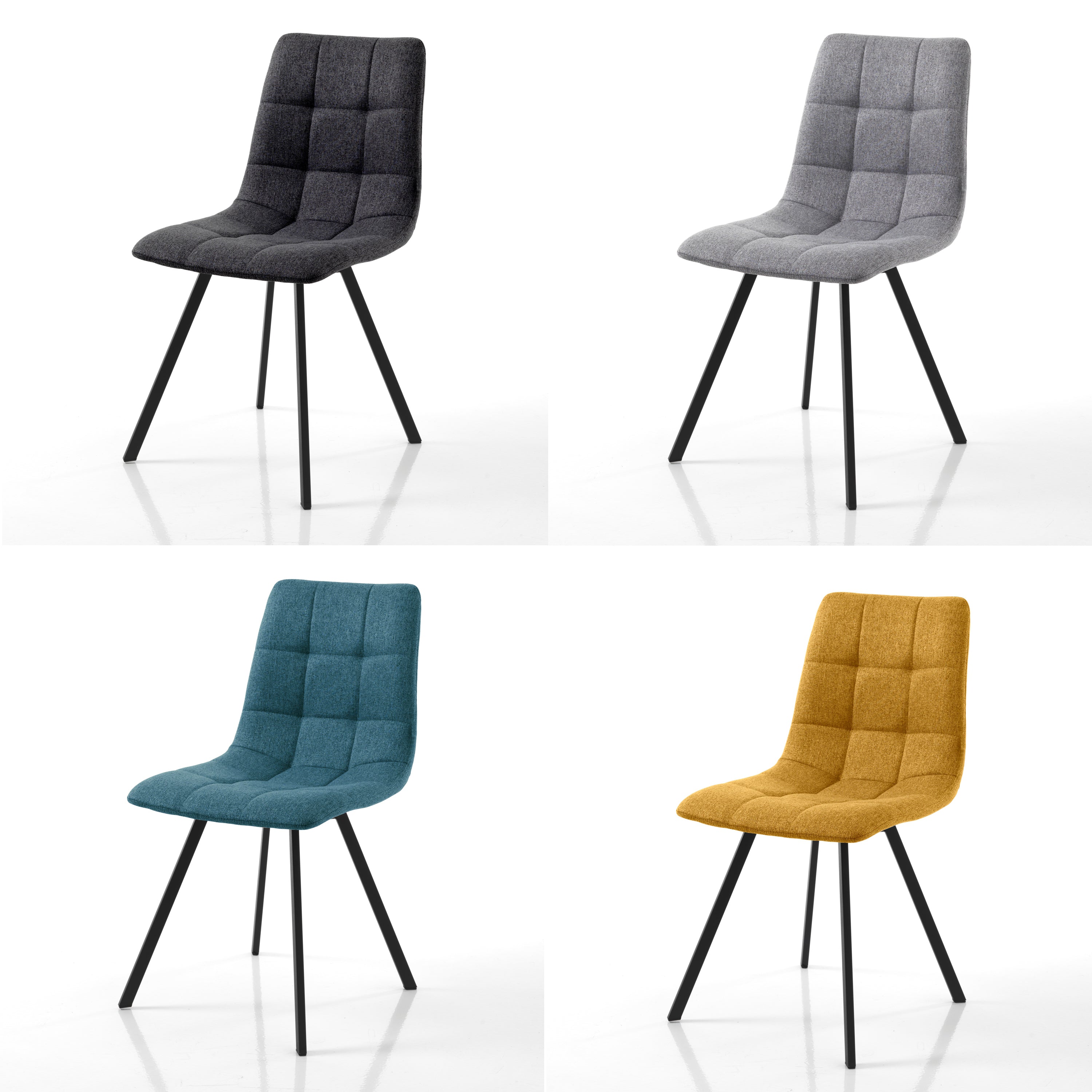 Set of 4 colored chairs ALMETA