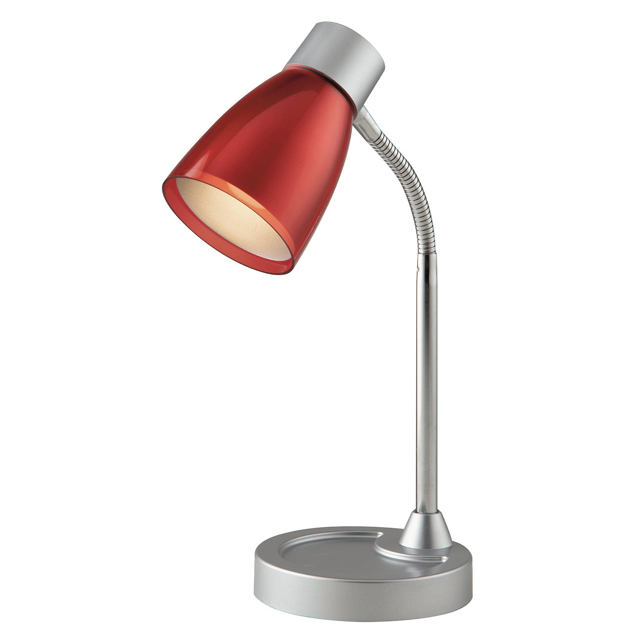 Lampada da tavolo ARKIMEDE rossa in metallo e plastica con diffusore orientabile