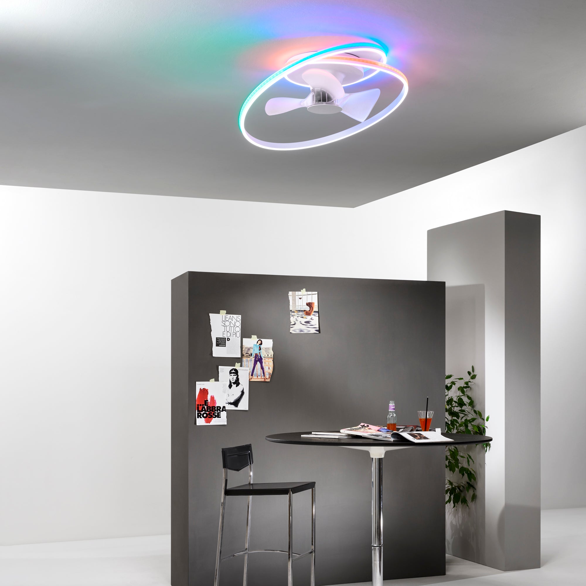 Plafoniera LED AUSTER con Ventilatore 65W Rainbow+ CCT Bianco - FT-FeelThe