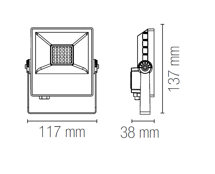 Proiettore LED AXEL in alluminio con interruttore CCT IP65